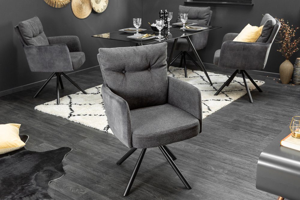 riess-ambiente Polsterstuhl BIG GEORGE anthrazit / schwarz · Esszimmerstuhl günstig online kaufen