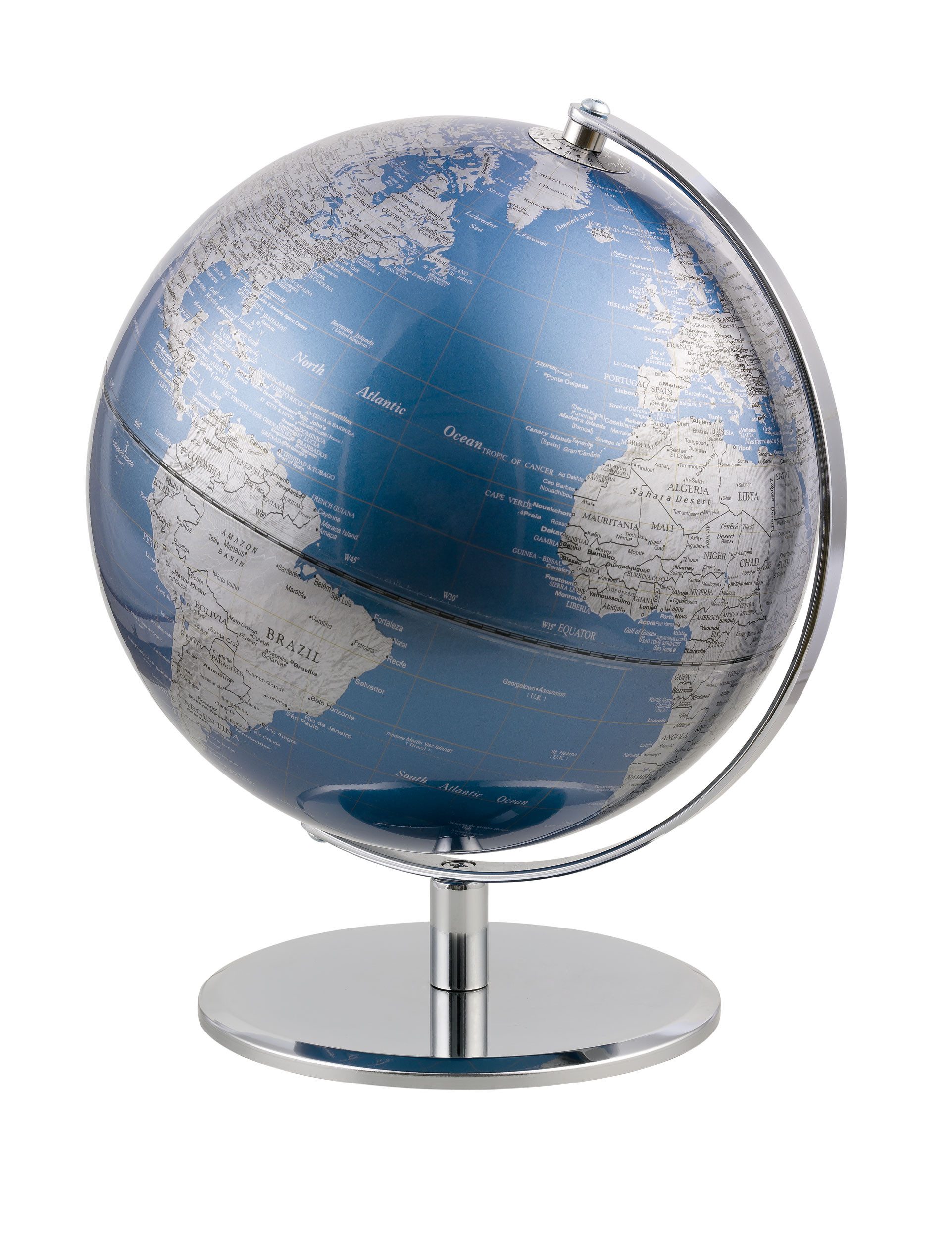 TROIKA Globus PLANET, Dekorativer Tischglobus mit Metallfuß & drehbarer Achse, (25 cm Durchmesser), 25 x 25 x 30 cm, englische Beschriftung, verschiedene Farben