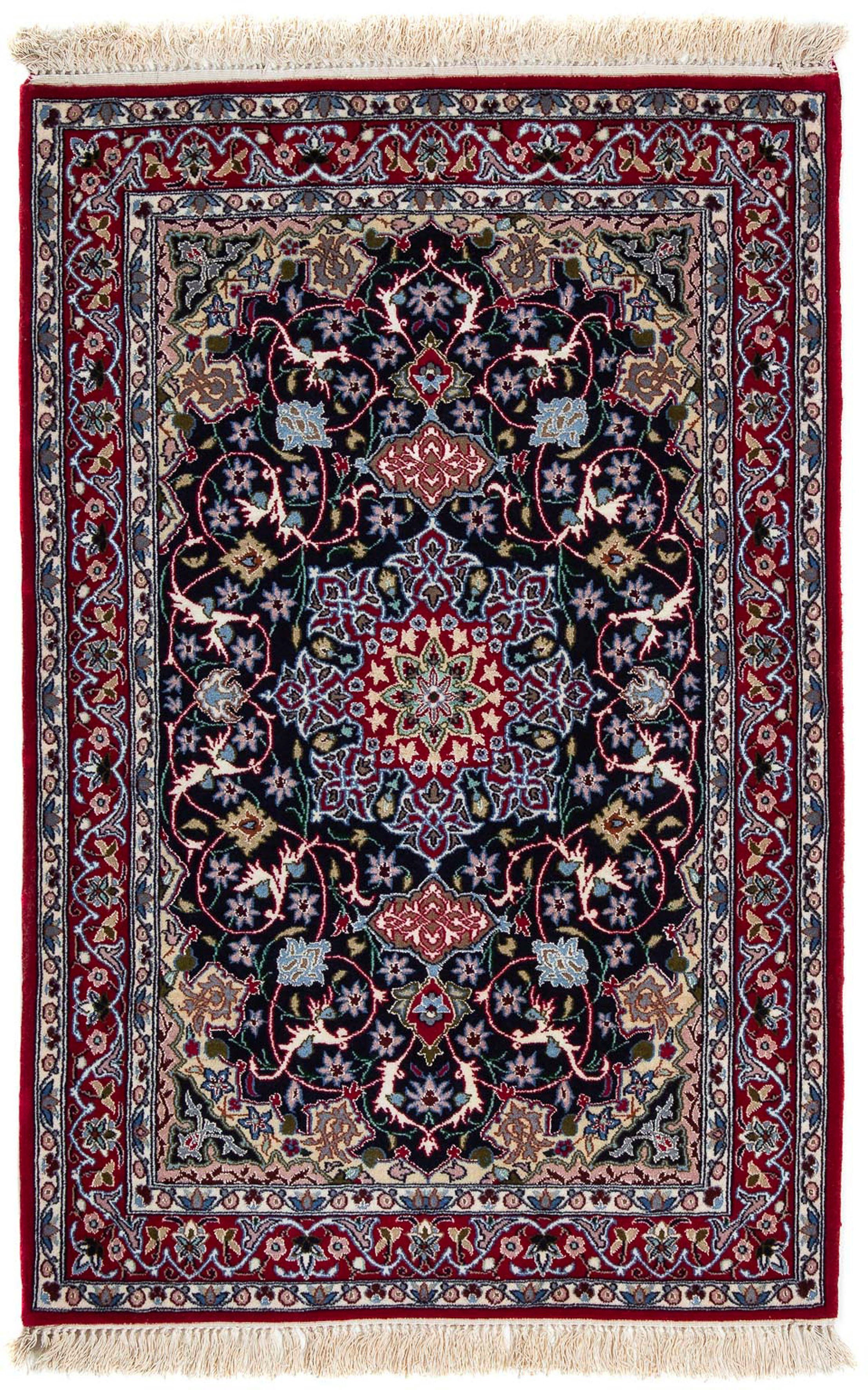 Höhe: - Handgeknüpft, - Einzelstück - Premium dunkelrot, mm, morgenland, Isfahan 105 6 x 70 Zertifikat cm Orientteppich mit Perser rechteckig, Wohnzimmer, -