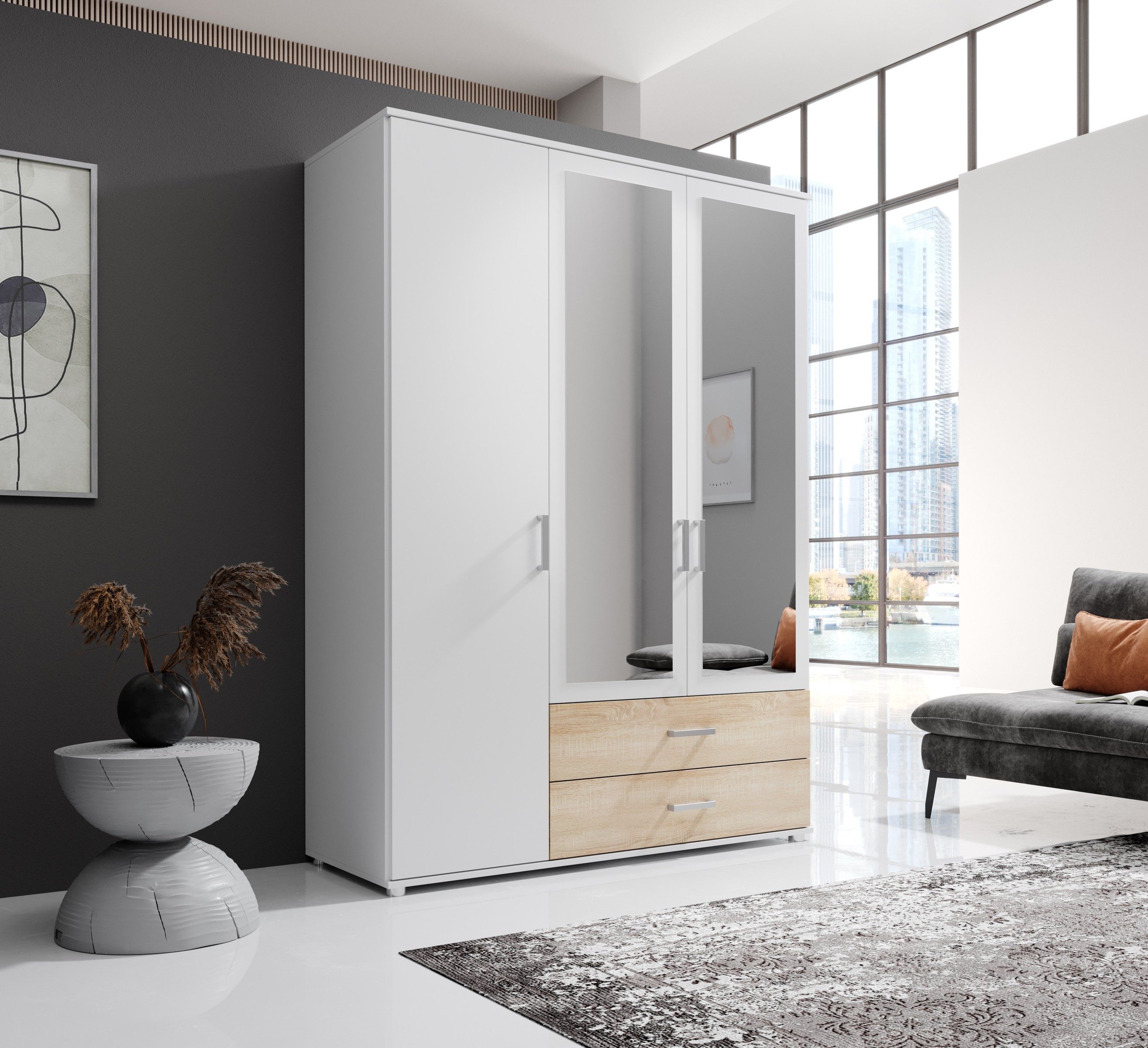 Pol-Power Kleiderschrank 125 x 190 x 51 cm (B/H/T)