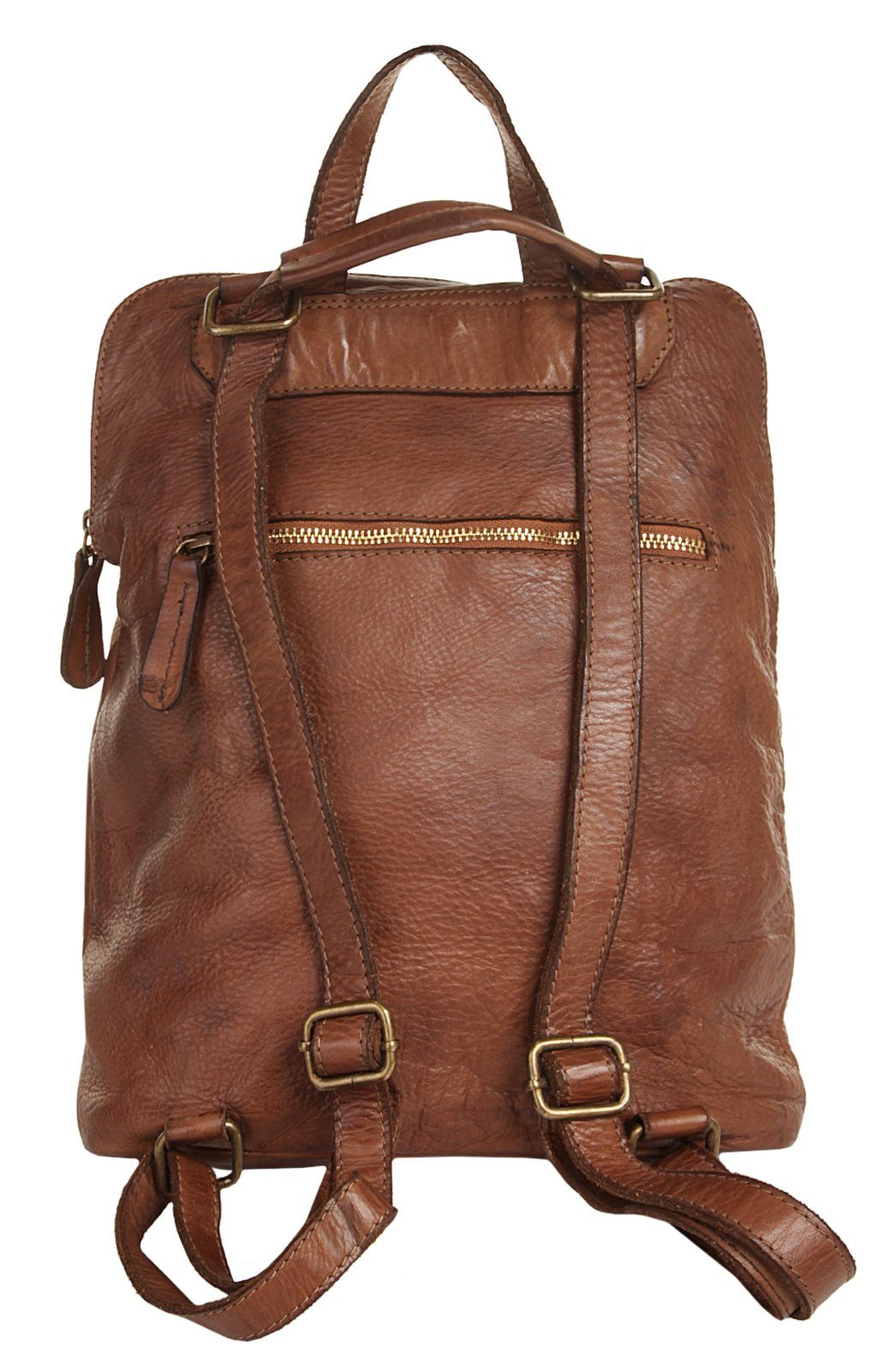 Samantha Look Cityrucksack SAMANTHA LOOK Damen echt Leder, Made in Italy, echt Leder, Made in Italy – Bild 4 von 5