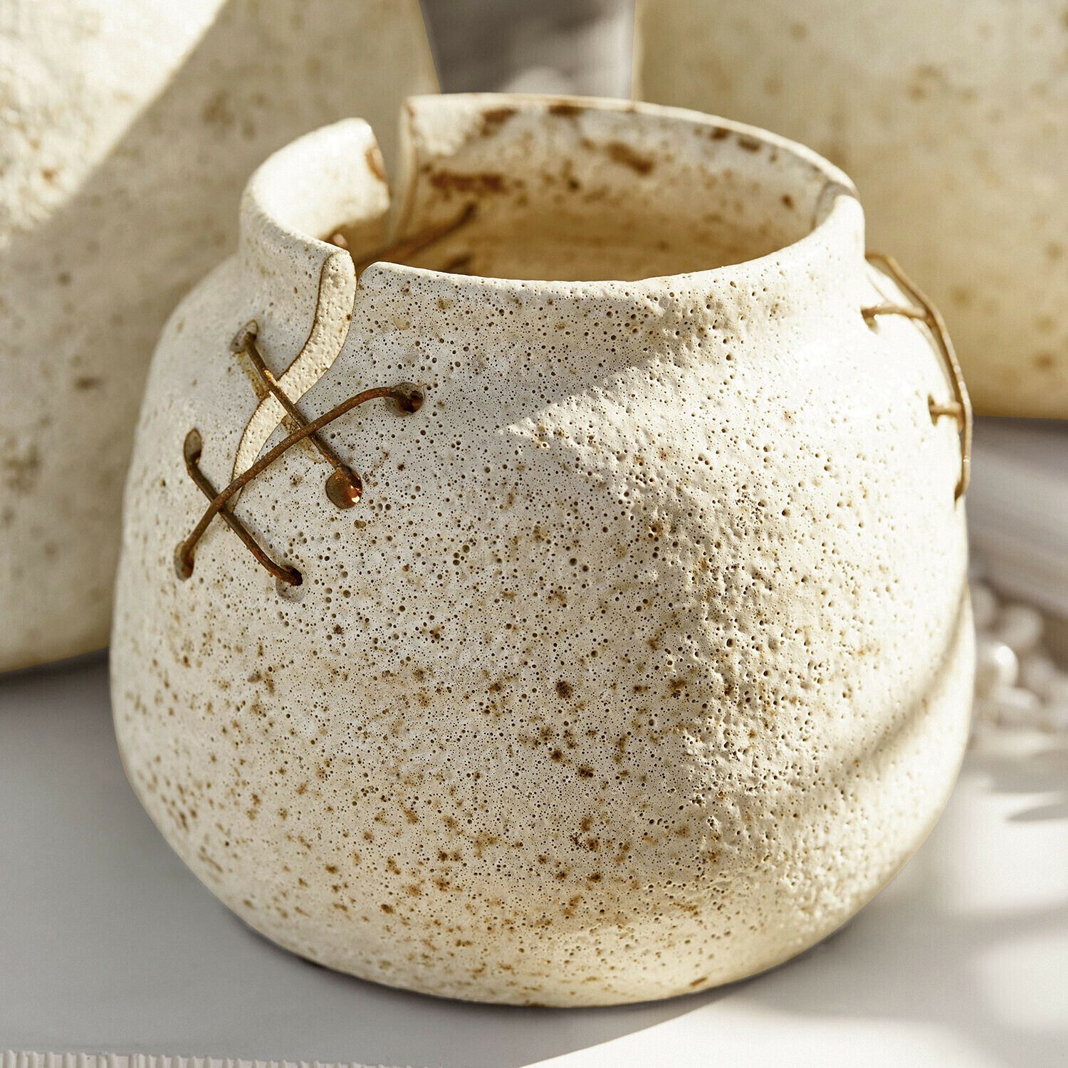 Mirabeau Übertopf Vase 3er Set Halvenby grau