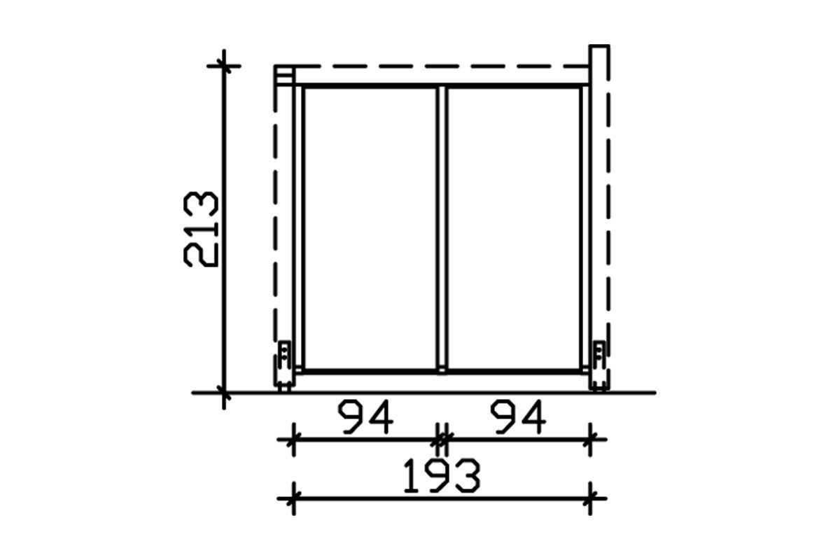 Thumbnail - Skanholz Carport-Seitenwand, BxH:193x200 cm, m. Polycarbonat, freistehend