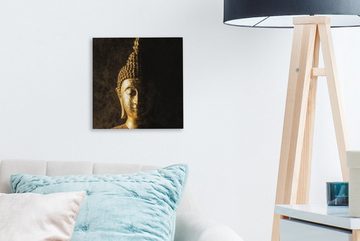 OneMillionCanvasses® Leinwandbild Buddha - Buddha-Statue - Gold - Spirituell - Schwarz, (1 St), Leinwand Bilder für Wohnzimmer Schlafzimmer