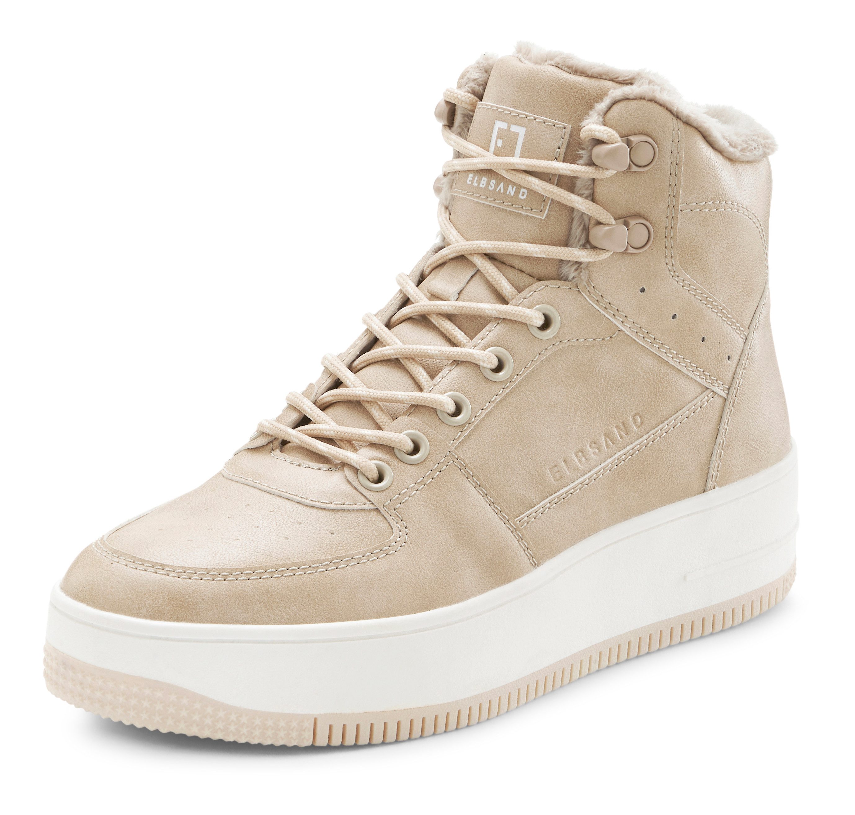 Elbsand Freizeitschuh, Halbschuh, High Top Sneaker, Turnschuh, Schnürschuh Sneaker Schnürhalbschuh mit kuscheligem Warmfutter