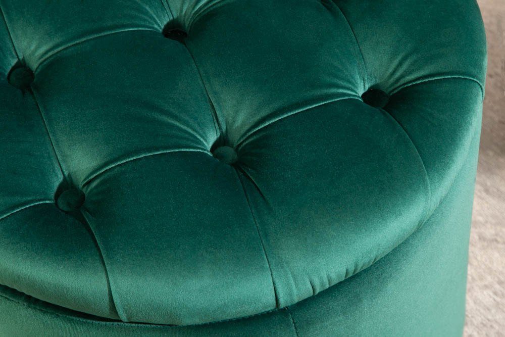 riess-ambiente Hocker MODERN BAROCK dunkelgrün, Wohnzimmer · Samt · mit Stauraum · Aufbewahrungkorb – Bild 5 von 5