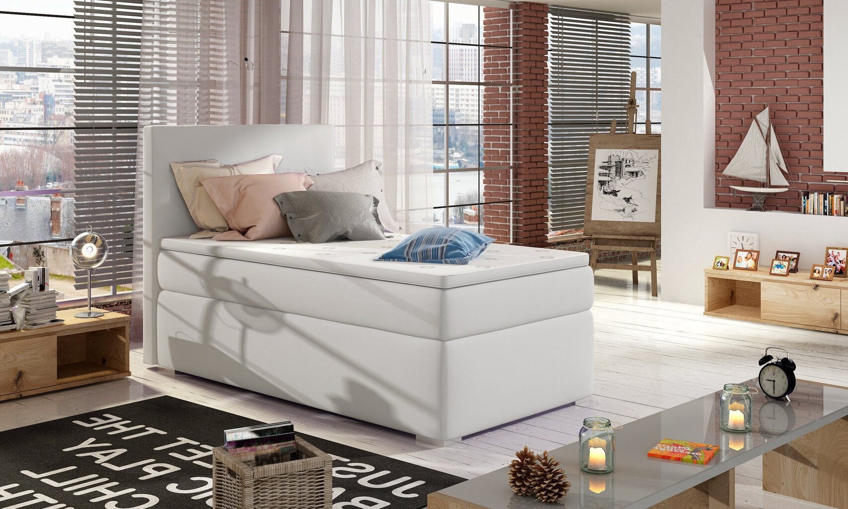 Xlmoebel Einzelbett Modernes Bett mit Schlaffunktion in ansprechendem Design (Einzelbett, 1-tlg., Einzelbett), Hergestellt in Europa