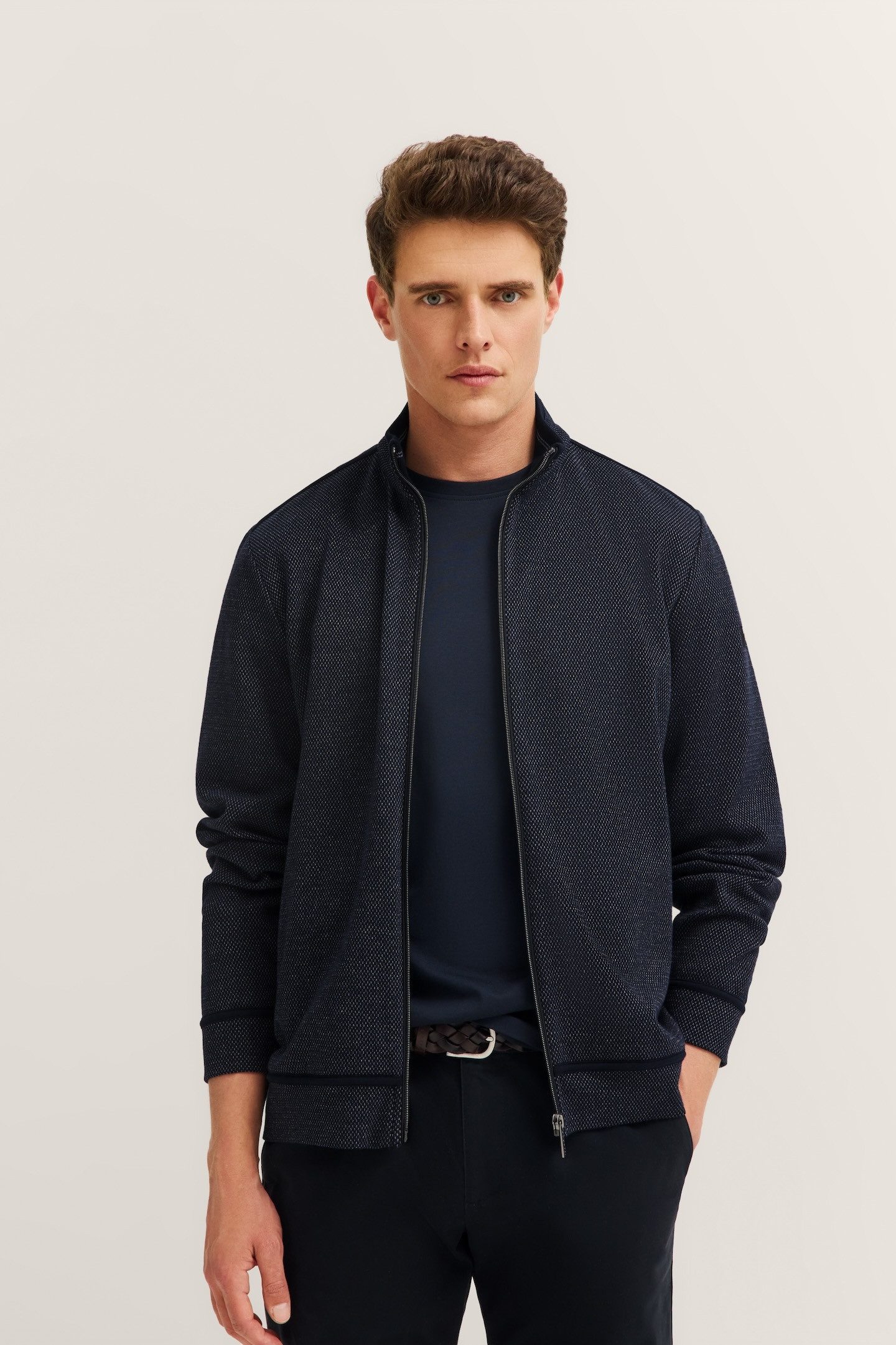 bugatti Sweatjacke Modern Fit mit Stehkragen günstig online kaufen