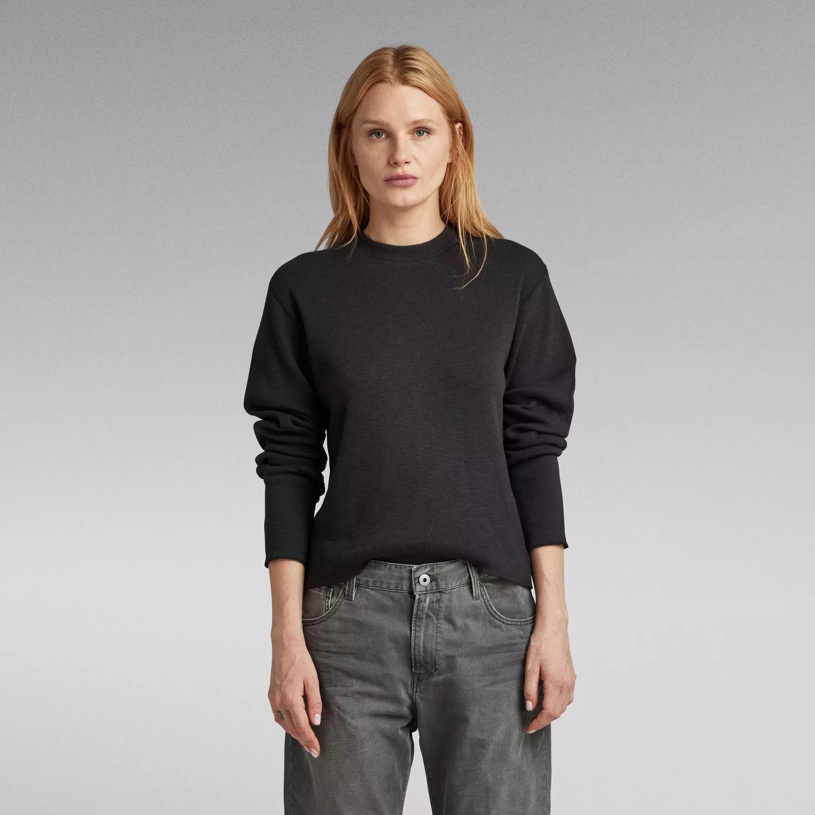 G-STAR Pullunder Raw Damen Gerade Passform Swedish Army (1-tlg) Top Dunkelschwarz Größe: S