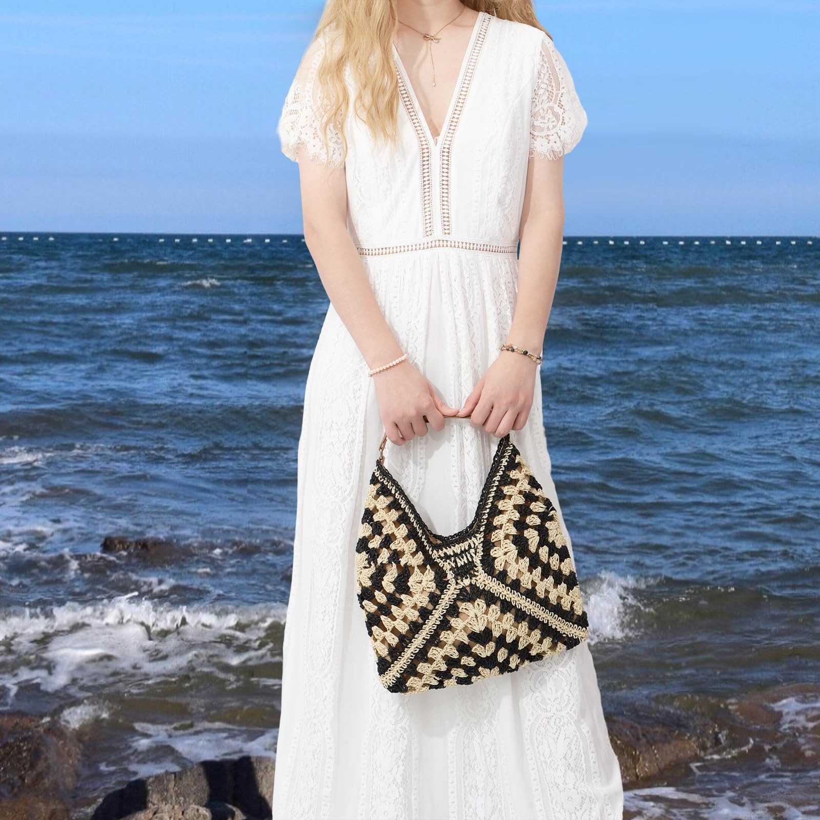 MOPUEA Strandtasche Strohtasche Strandtasche für Damen, Boho Stroh Schultertaschen (Katzenhängematte für Fenster mit sicherer Saugnapfhalterung, Platzsparender Fensterplatz zum Schlafen und Beobachten), Atmungsaktiv, robust, waschbar und einfach montierbar