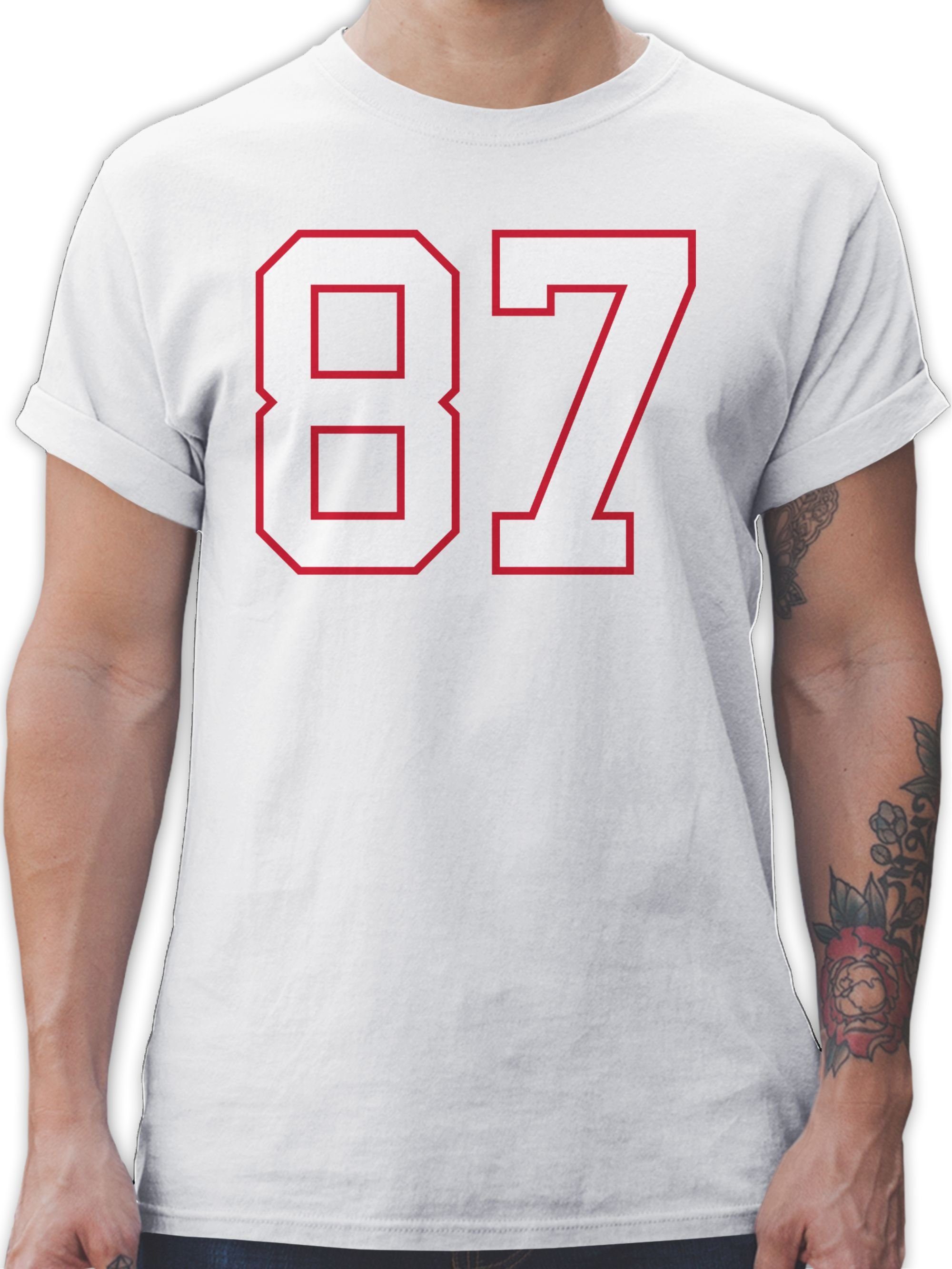 Shirtracer T-Shirt Football New England 87 American Football NFL 3 Weiß