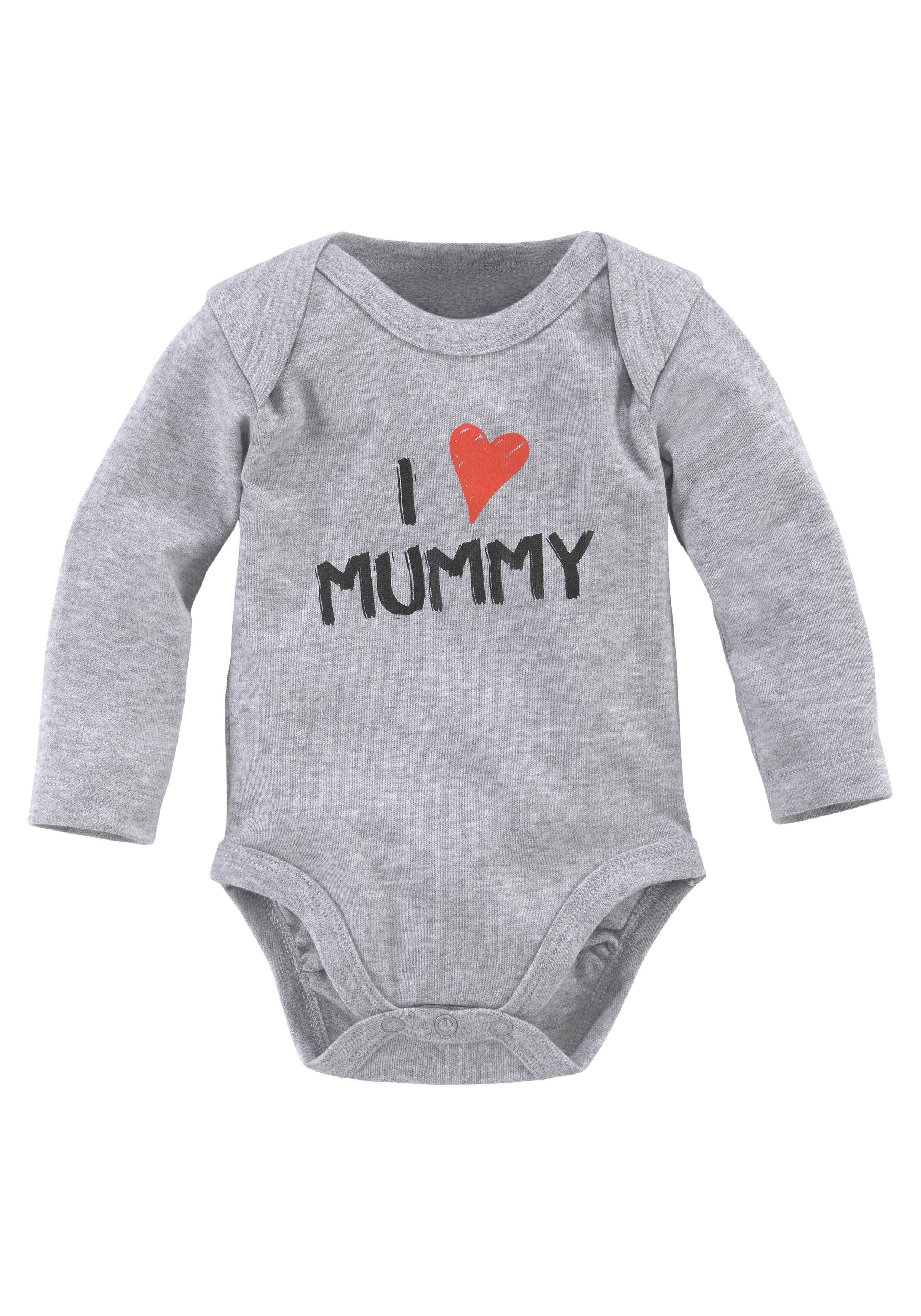 KIDSWORLD long-sleeved bodysuit 2-pack baby bodysuits, Mummy & Daddy (pack, 2-piece) made of organic cotton