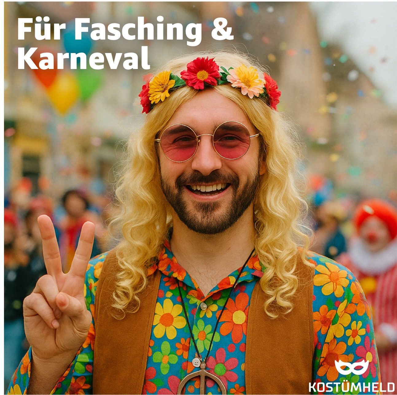 TK Gruppe Kostüm-Perücke Langhaarperücke Perücke Wig – 70er & 80er Jahre – Fasching & Karneval
