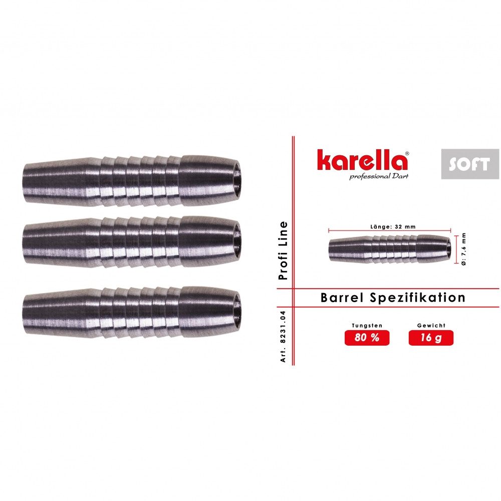 Softdarts Karella Profi Line 80% Tungsten Dartpfeil.