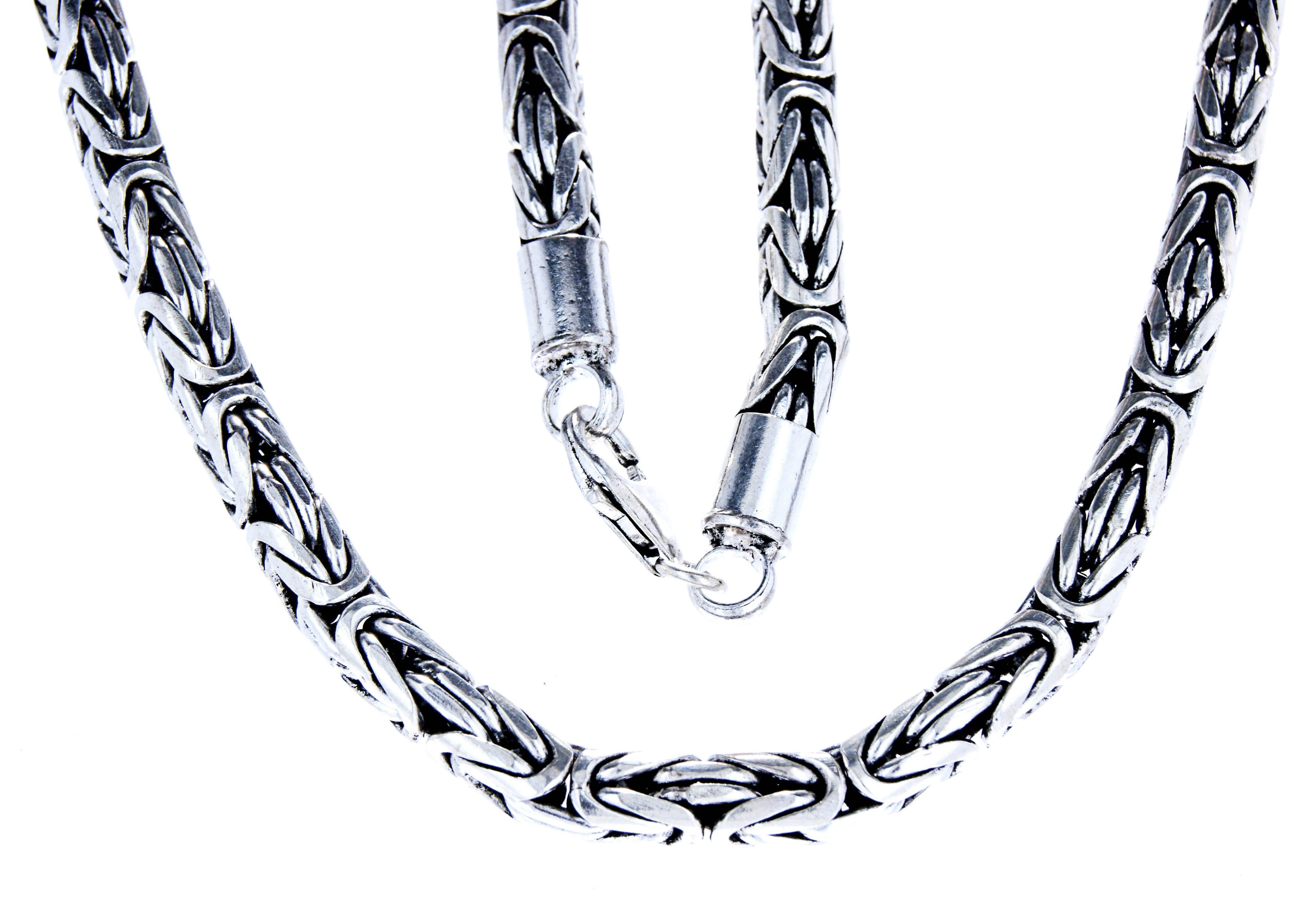Kiss of Leather Silberkette edle runde Königskette 925 Sterlingsilber Massiv 6 mm 45+55+65cm