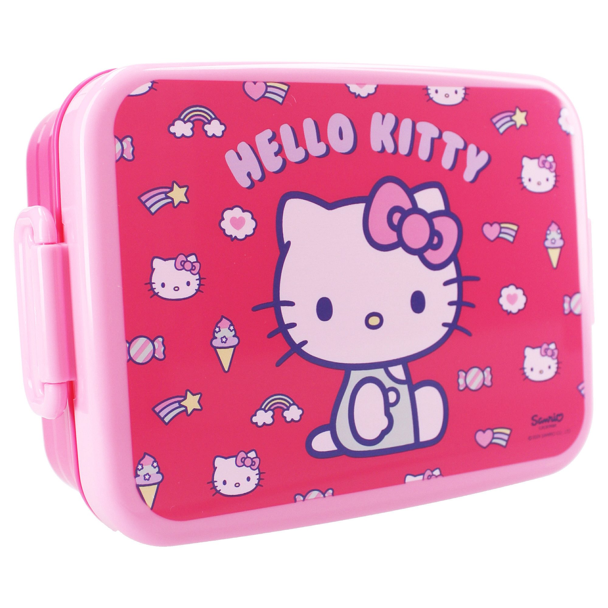 Hello Kitty Lunchbox – Kinder Essensbox mit Deckel und Schnappverschlüssen