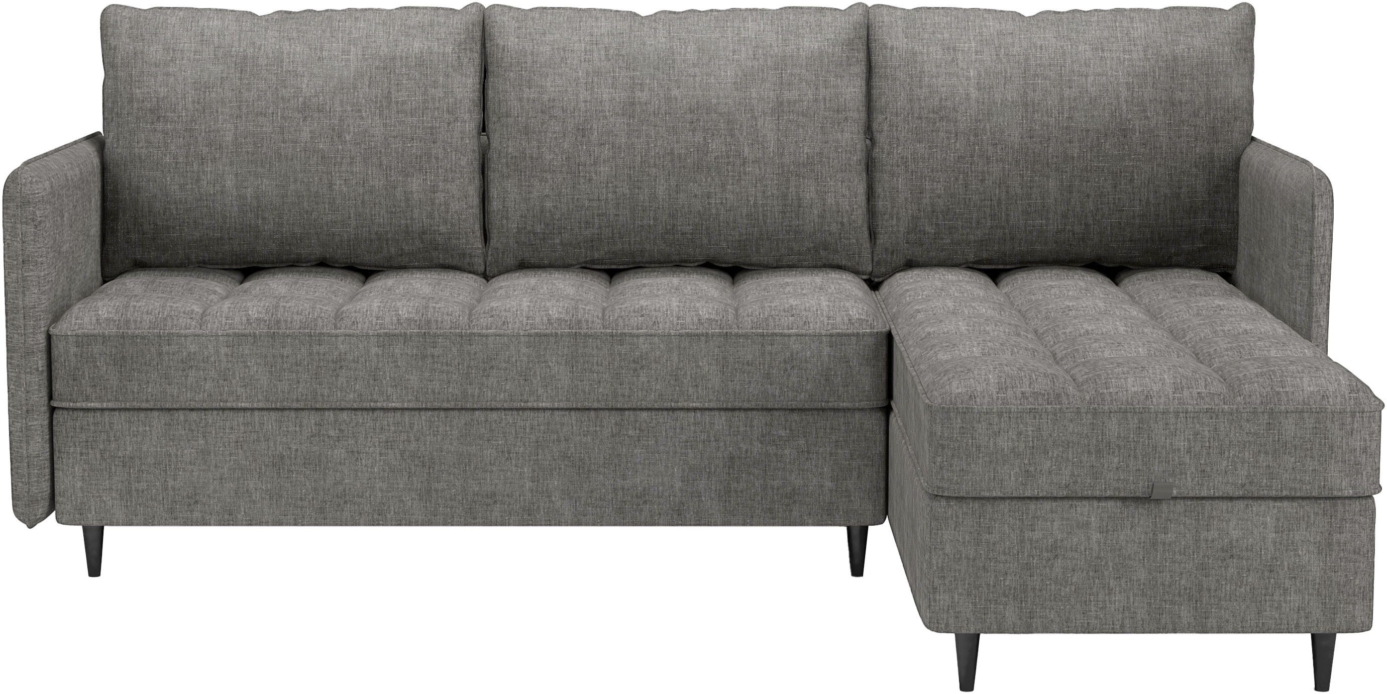 Dorel Home Ecksofa LINDHUS, L-Form, verschiedene Stellvarianten, Modulsofa, Recamiere, Stauraum, Cord und Chenille-Bezug