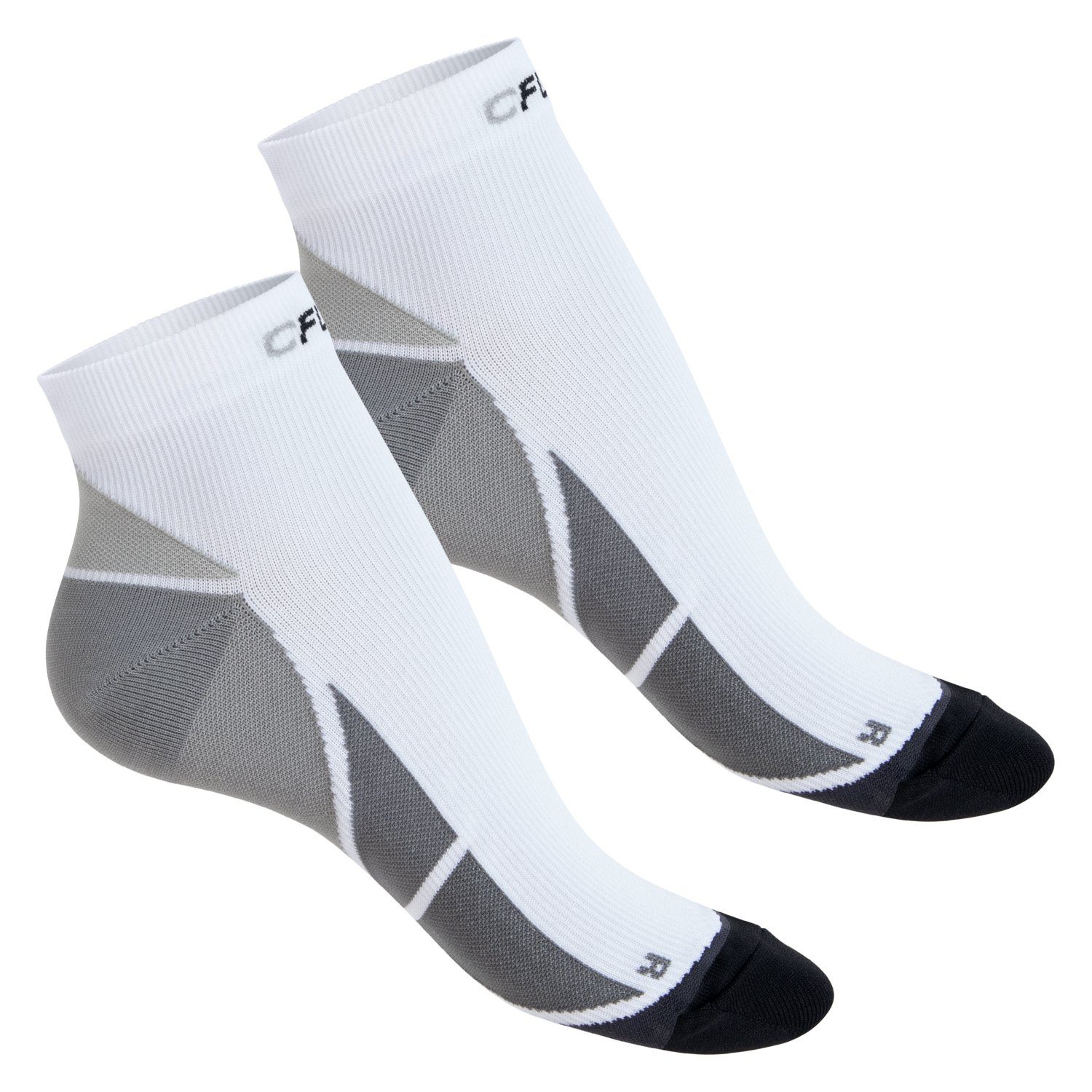 CFLEX Kompressionsstrümpfe Sport Damen Socken Herren (2/4 Grau & 2x Paar) Weiß Kompression / für mit