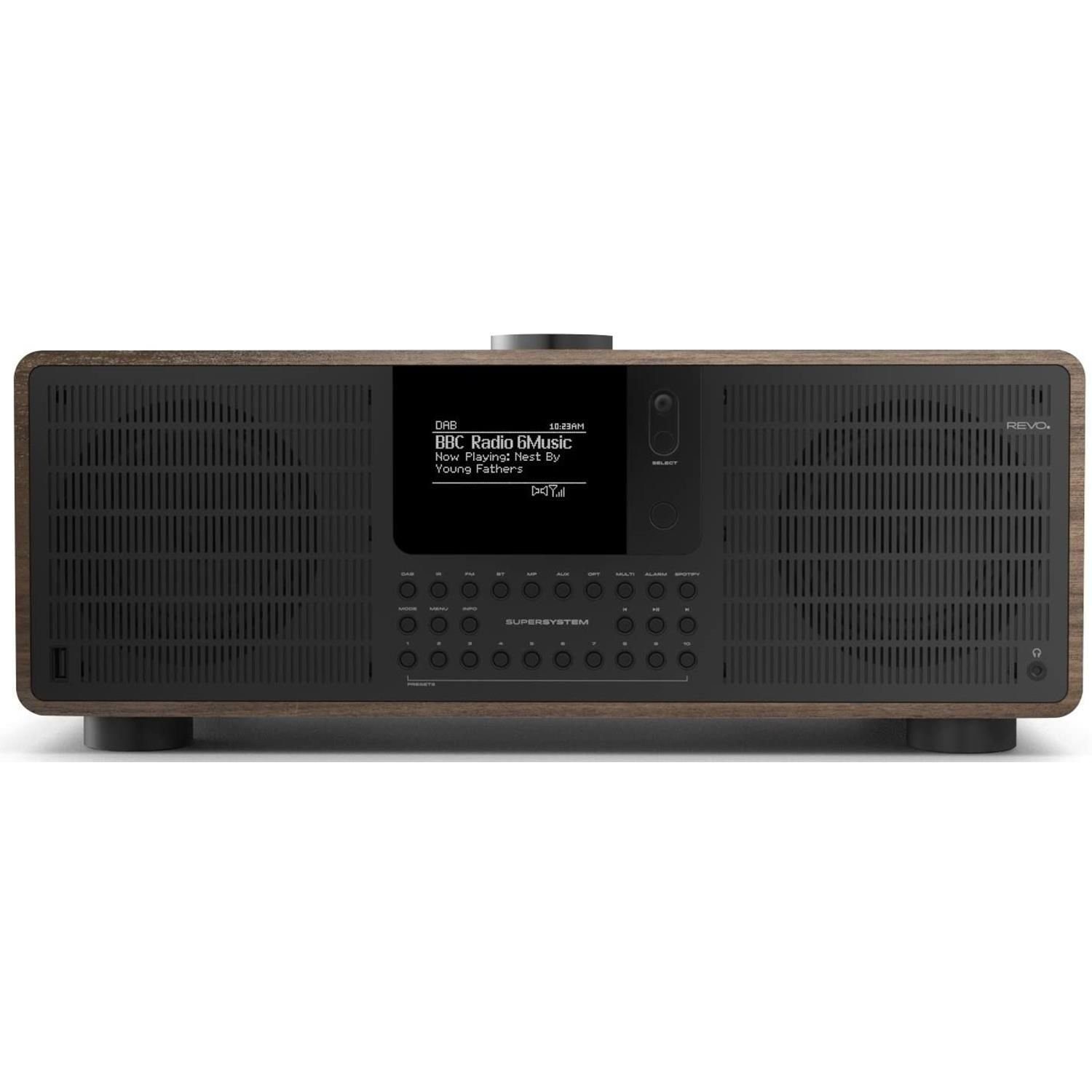 (DAB) Revo walnuss/schwarz connect Internet-/DAB+ Digitalradio Stereoradio LAN WLAN Spotify SuperSystem