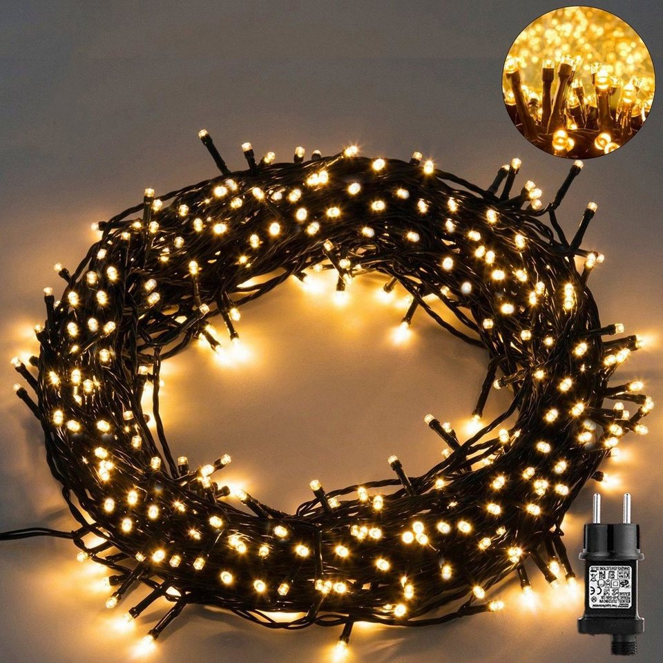Elegear LED-Lichterkette LED-Lichtervorhang, LED Weihnachtsbeleuchtung mit  Memory-Funktion, 100-flammig, 8 Modi, für Weihnachtsdeko Innen/Außen