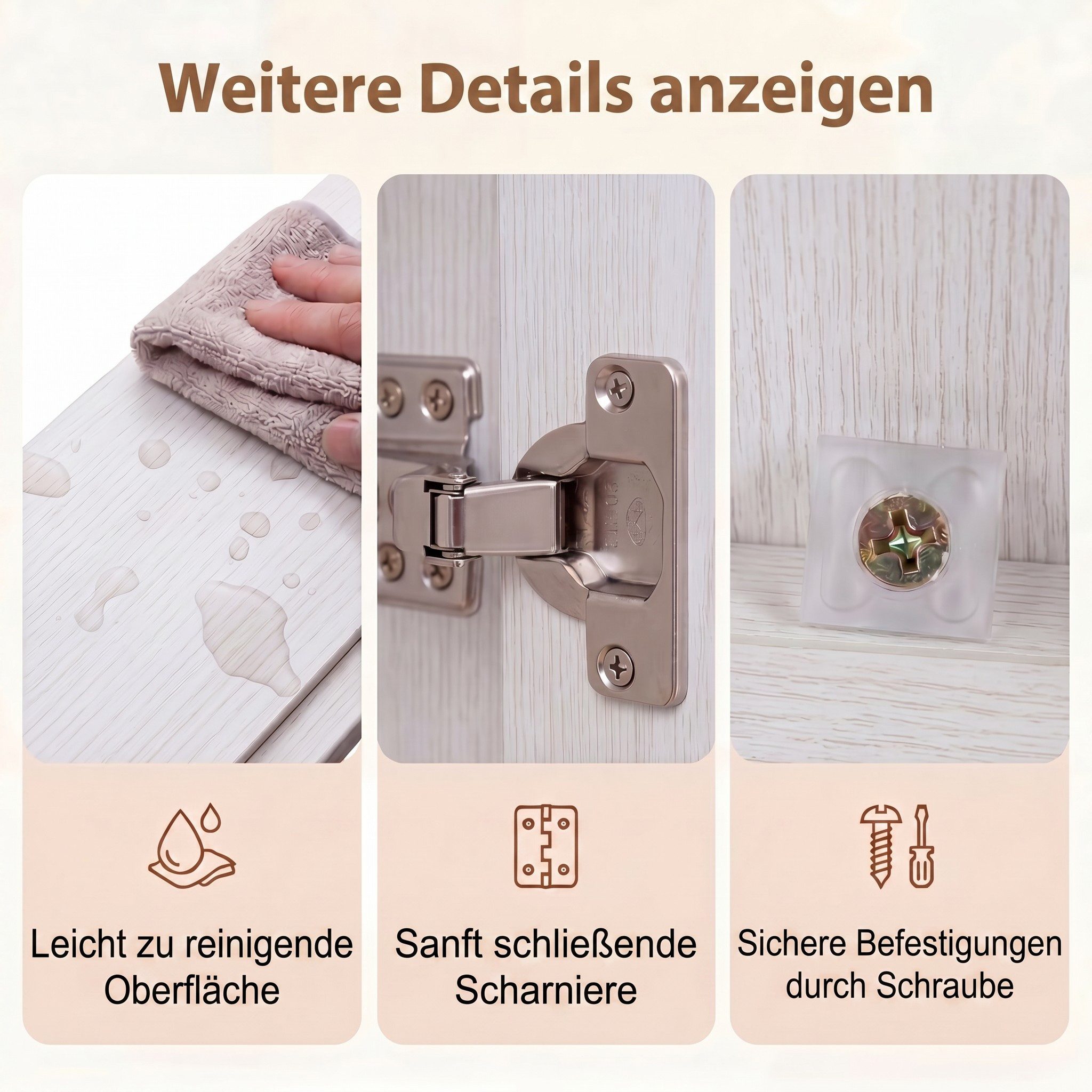 KOMFOTTEU Hängeschrank Spiegelschrank mit 2 Spiegeltüren und 2 Ablagen