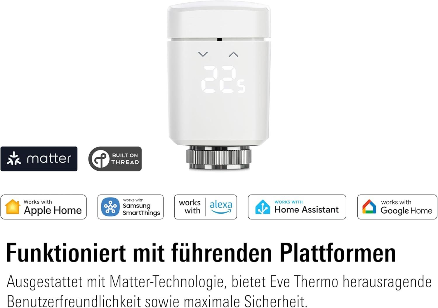 EVE Heizkörperthermostat Eve Thermo (HomeKit), (1 St)