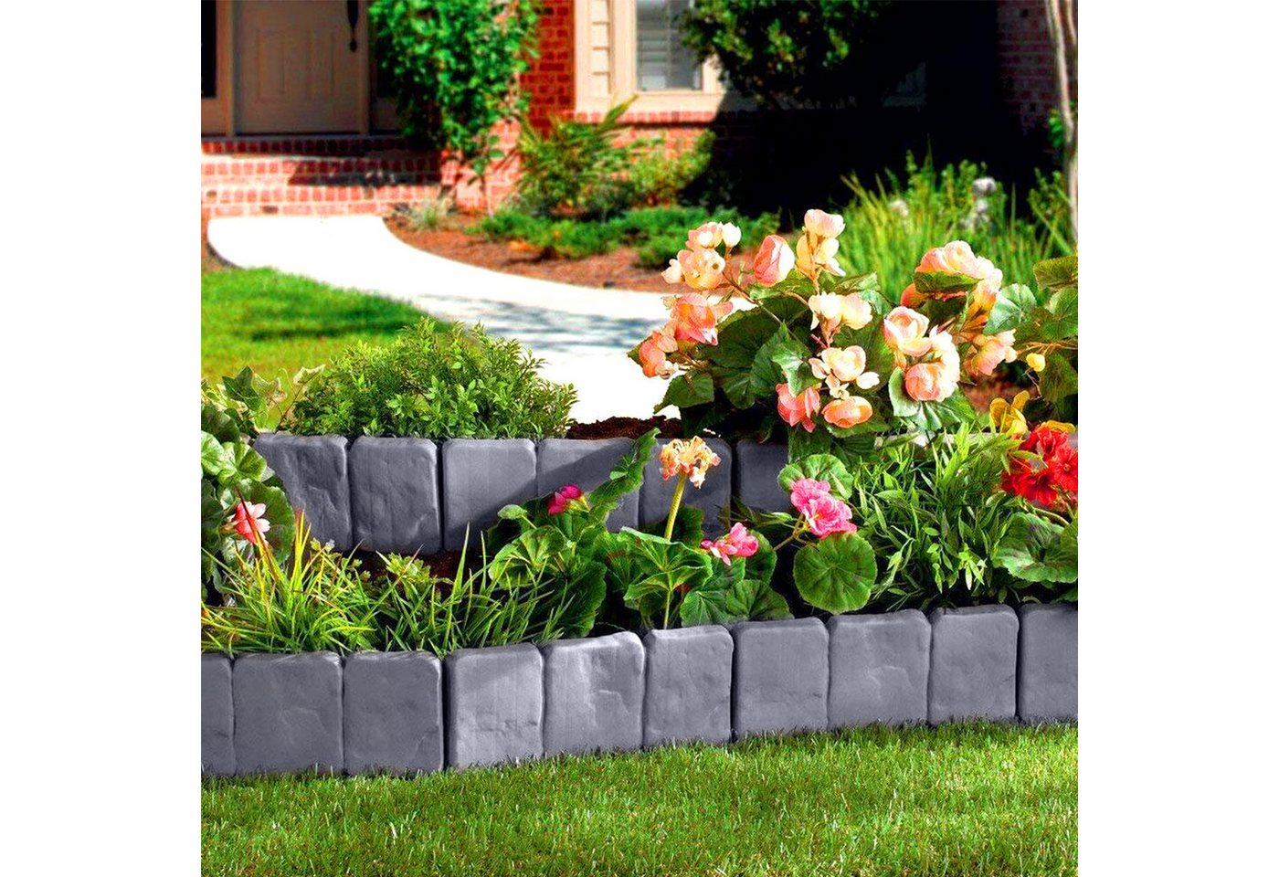 FIVMEN Palisade Rasenkantenstreifen, Mähkante dekorativ für Garten, 1 Element BxHxT: 25x23x1cm