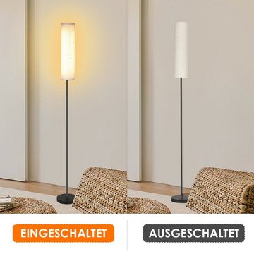 oyajia LED Stehlampe 12W Moderne LED Stehlampe, 170cm Hohe Leselampe mit Leinenschirm,Timer, LED fest integriert, Kaltweiß/Naturweiß/Warmweiß, Dimmbar mit Fernbedienung, für Wohnzimmer/Schlafzimmer/Büro