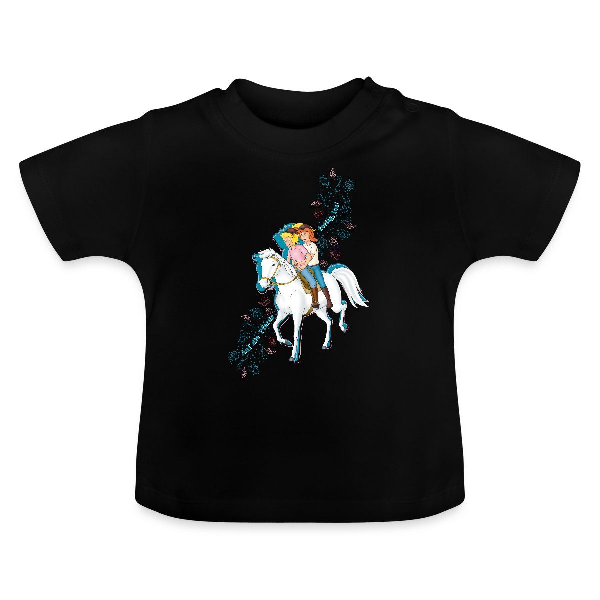 Spreadshirt T-Shirt Bibi Und Tina Auf Die Pferde Fertig Los Baby Bio-T-Shirt mit Rundhals (1-tlg)