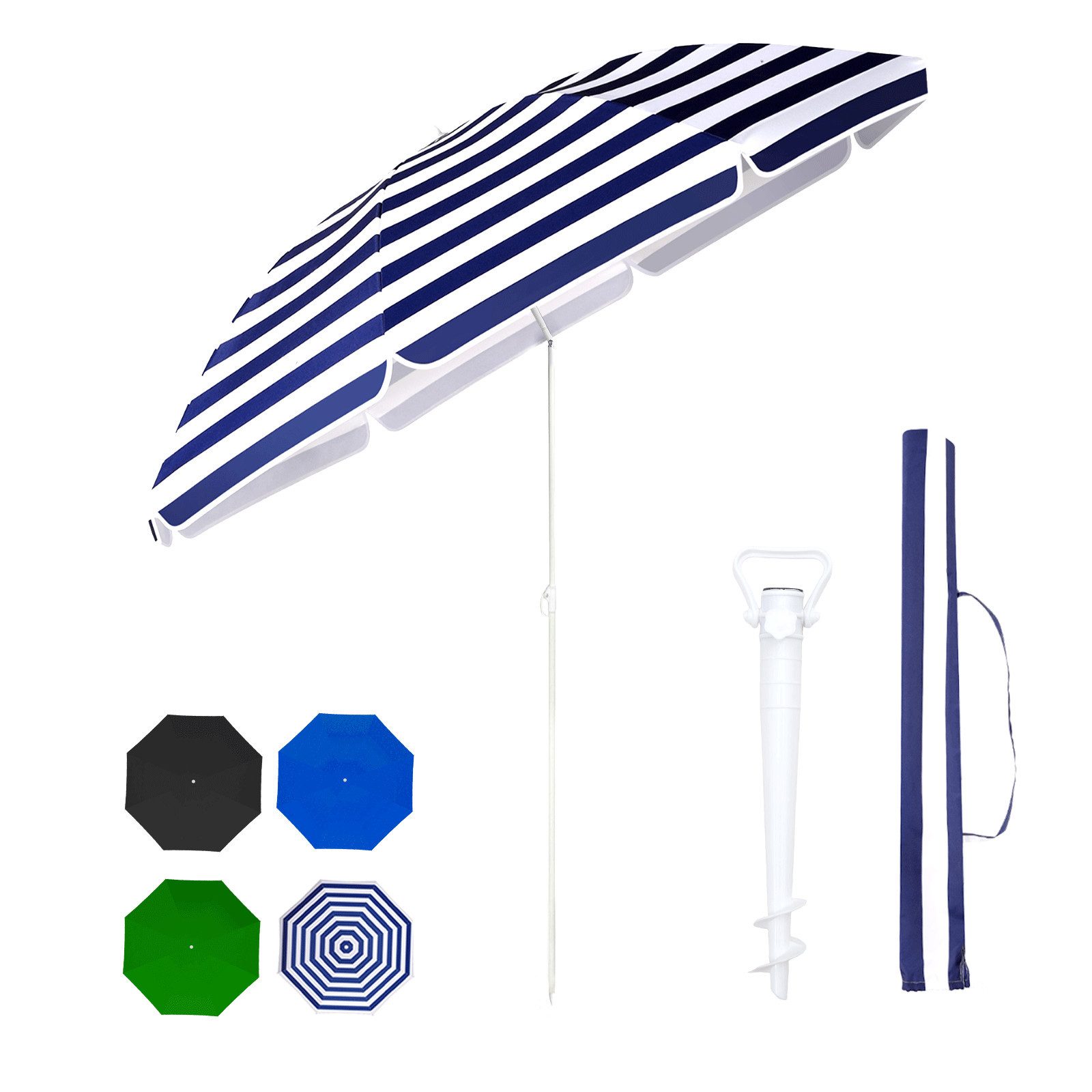 Sekey Sonnenschirm Ø 160 cm Rund Strandschirm Balkonschirm mit Tragetasch u günstig online kaufen