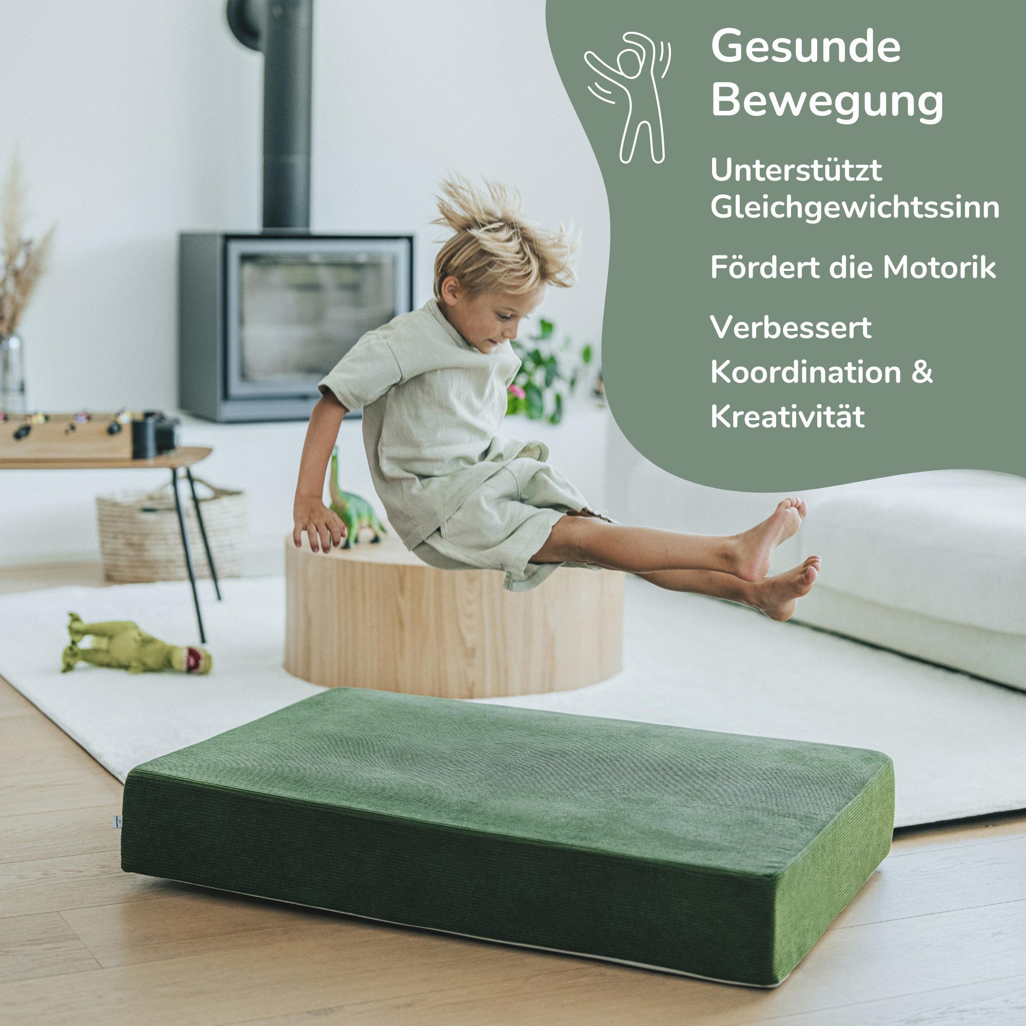 malwim Hüpfspielzeug Cord Hüpfpolster für Kinder / 107x70x17cm / bis 40kg / made in Germany