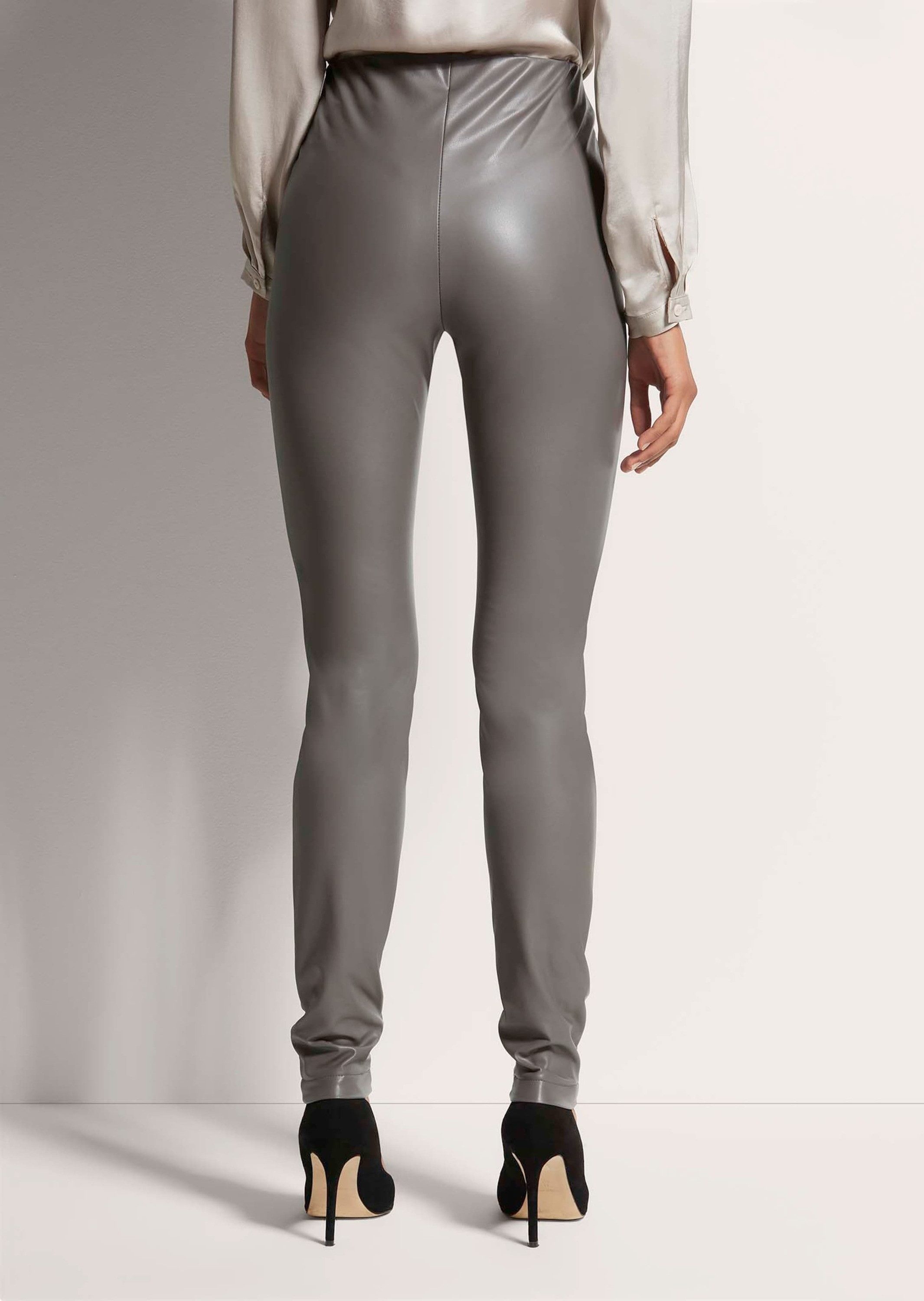 MADELEINE Leggings Glanzvolle Stretch-Leggings in Leder-Optik Stretchhose mit elastischem Bund und Knöchellänge