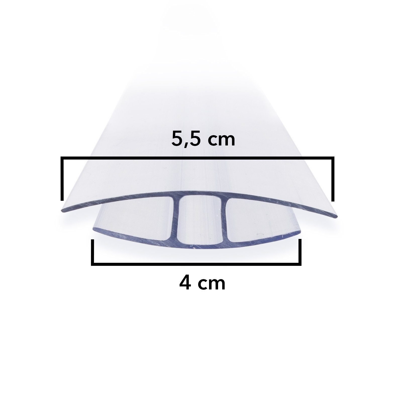 Kubus Doppelstegplatte Verbinder Doppelstegplatten, H-Profil, 121 cm Länge