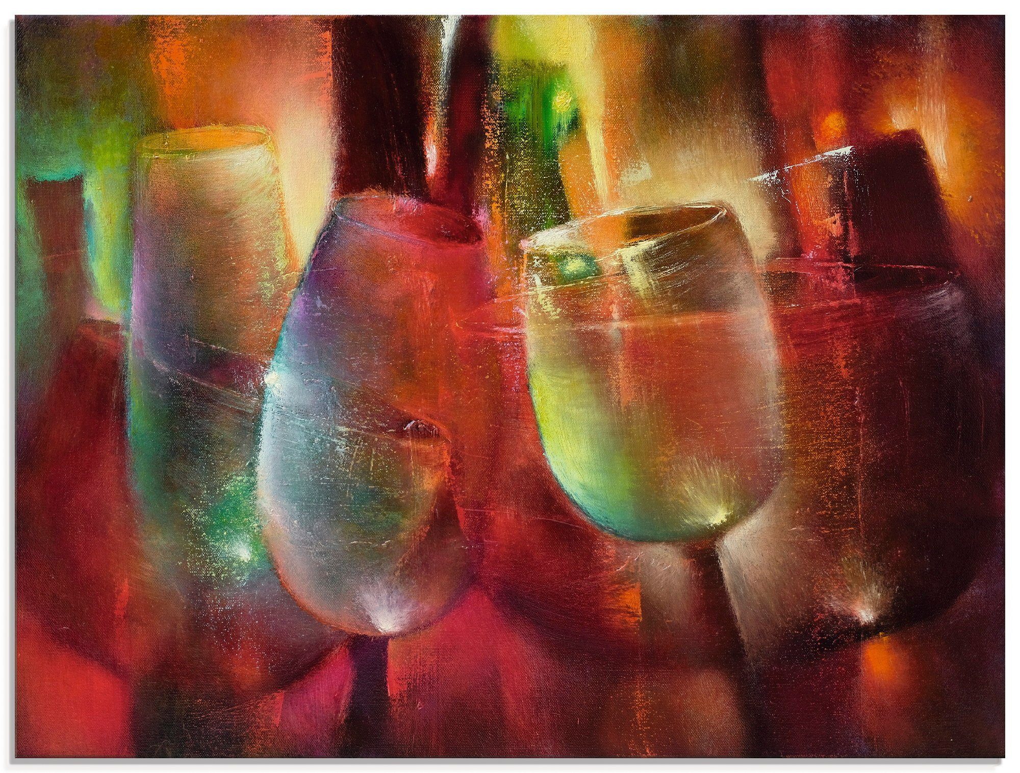 Artland Glasbild Zu später II, Getränke St), (1 Größen verschiedenen in Stunde