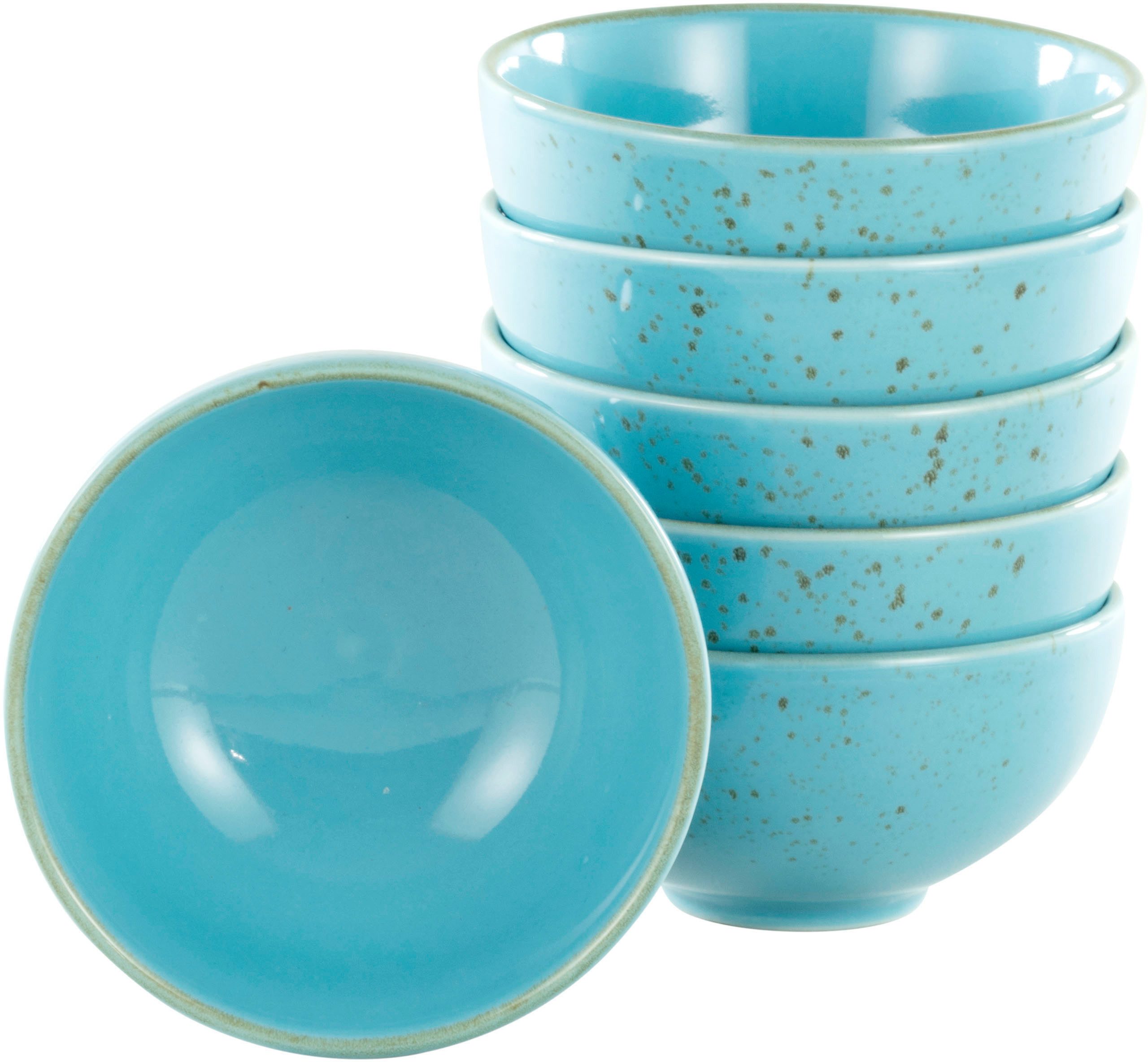 CreaTable Dipschale NATURE COLLECTION, Steinzeug, (Set, 6-tlg), Snackschale, Ø 11,5 cm