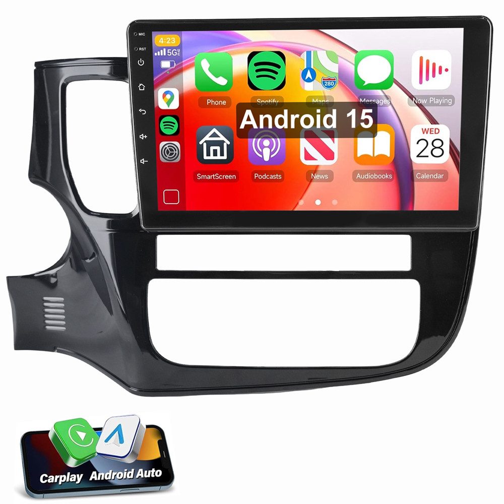 ESSGOO Für Mitsubishi Outlander 2012-2018 Android 15 Autoradio Autoradio (RDS, Digitalradio (DAB), FM, AM, NAVI RDS SWC WIFI EQ)
