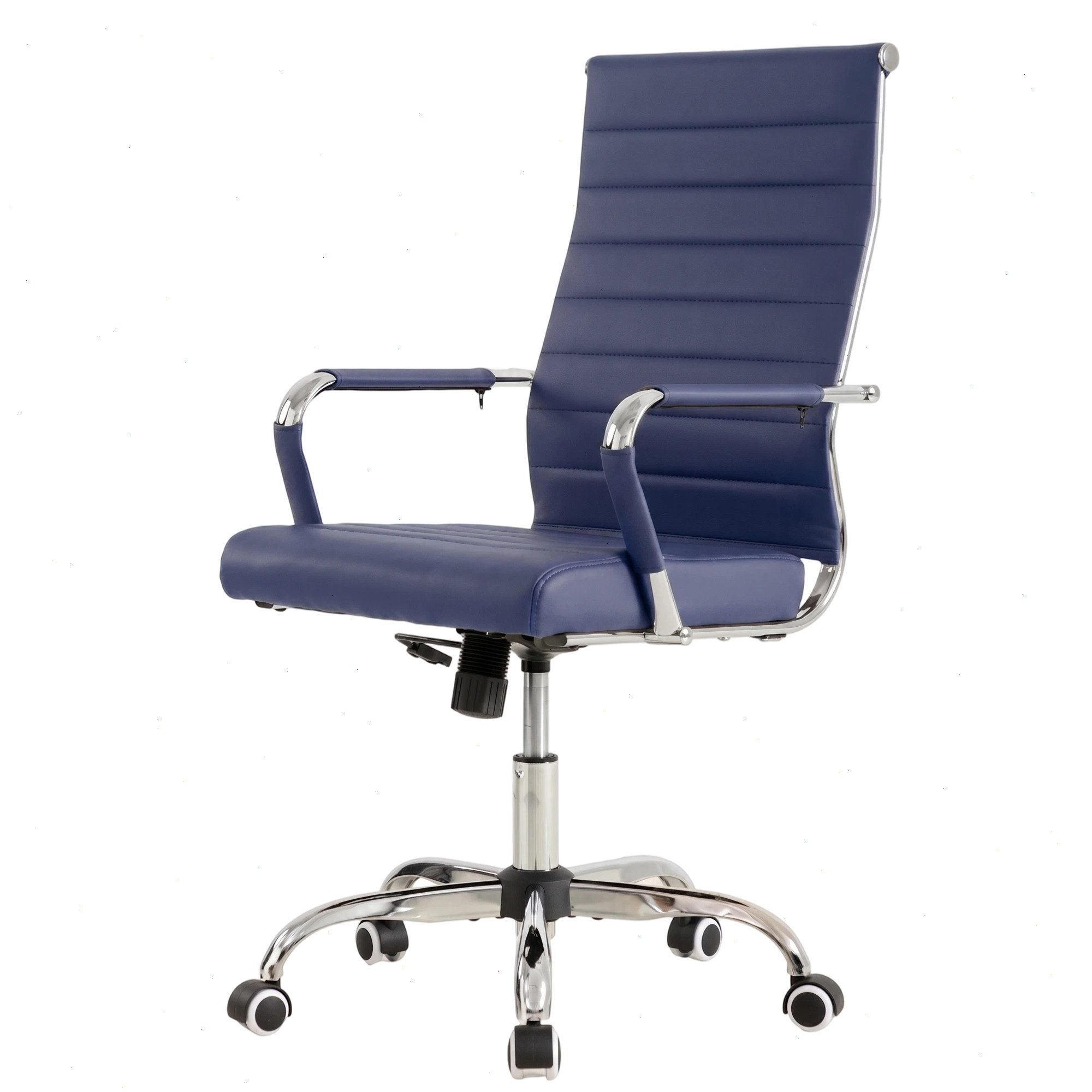 UEV Stuhl Schreibtischstuhl ergonomisch, Drehstuhl mit Rollen (Bis 150kg, Konferenzstühle, Büro-Gästestuhl), Höhenverstellbar,Wippfunktion,Metallrahmen,Gepolstert Kunststoff