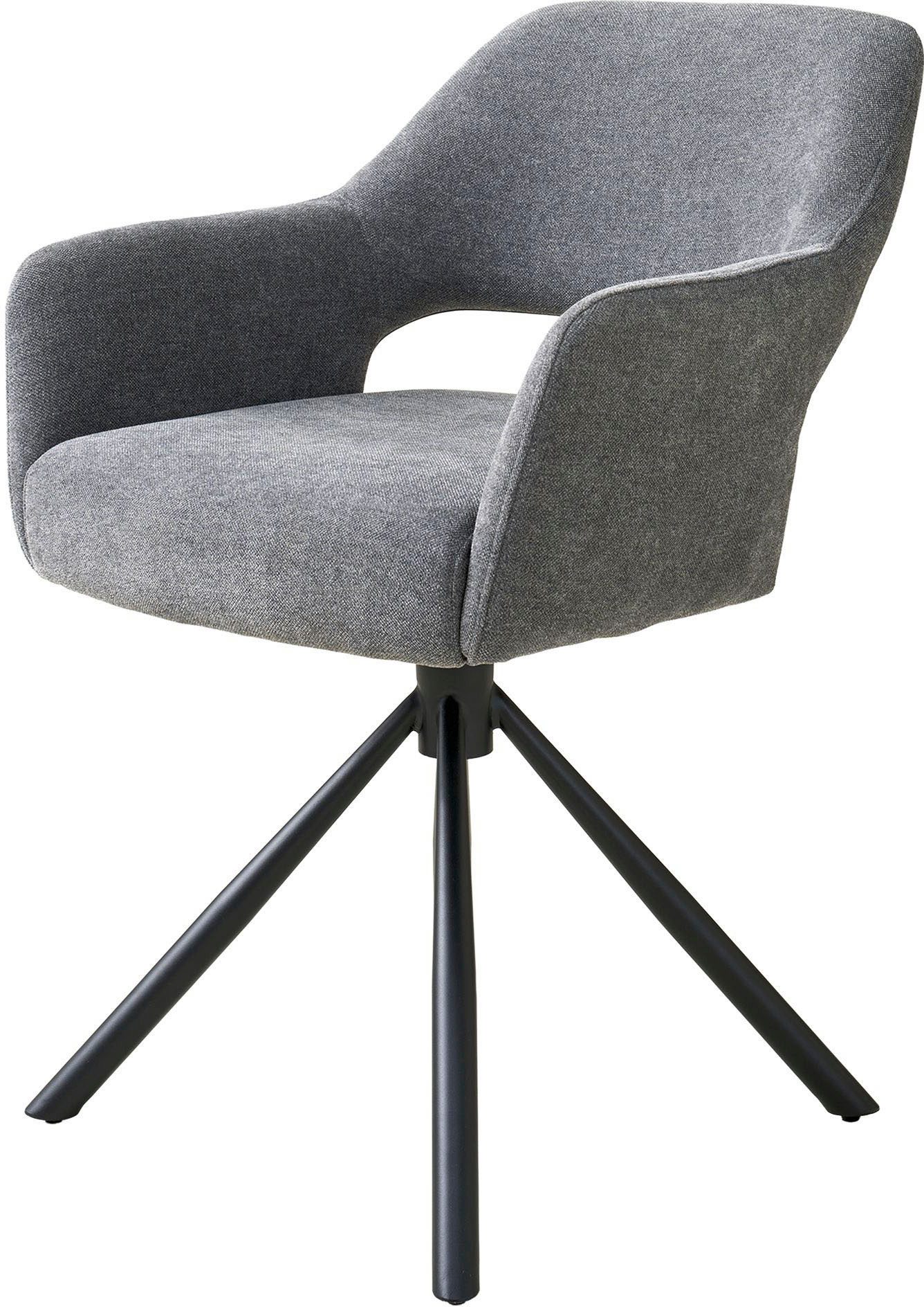 SCHÖNER WOHNEN-Kollektion Esszimmerstuhl STAVANGER, 360° drehbar mit Rückholfunktion, mit Taschenfederkern, Bezug Webstoff, Untergestell pulverbeschichtet – Bild 4 von 5