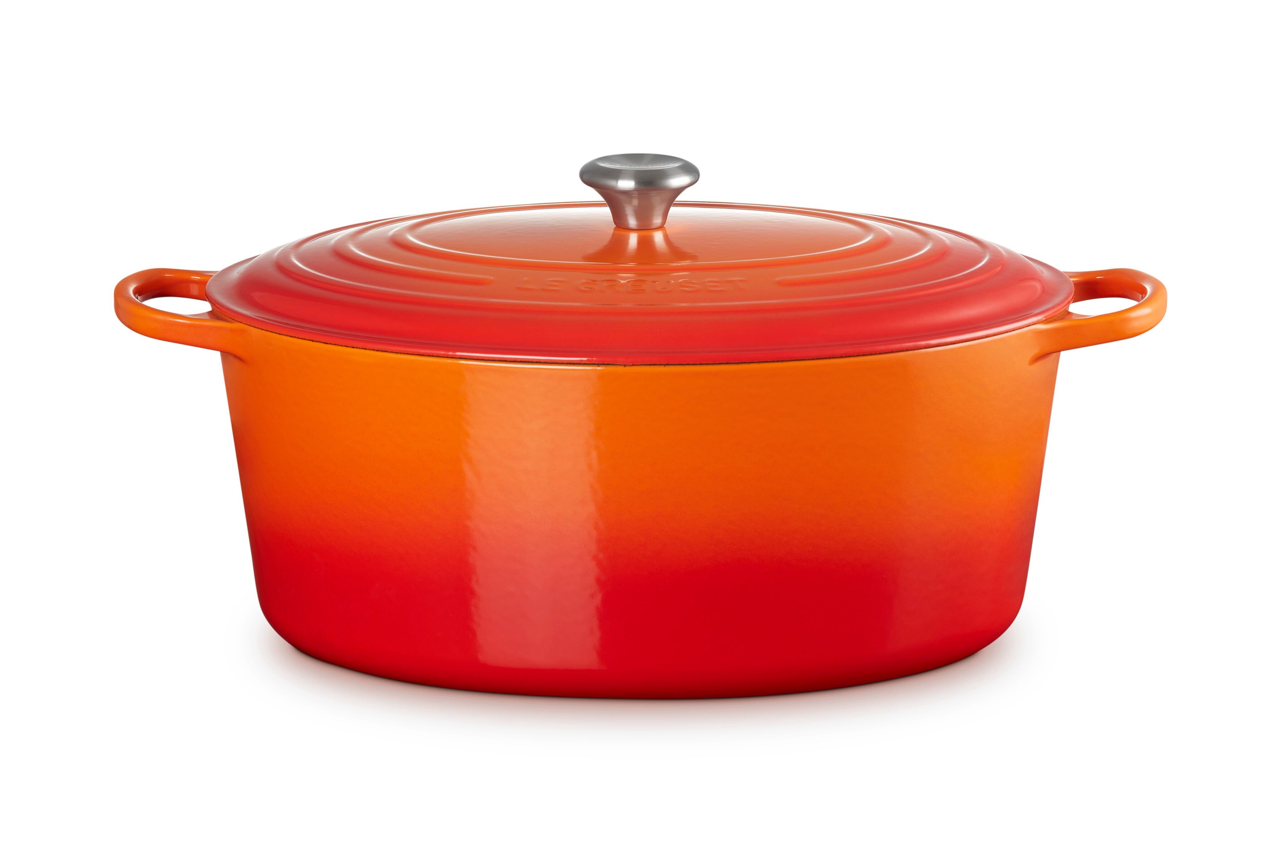 LE CREUSET Bräter Signature Gusseisen-Bräter, Gusseisen, Ø 40 cm, 10,03 kg, Ofenrot, 21178400902430