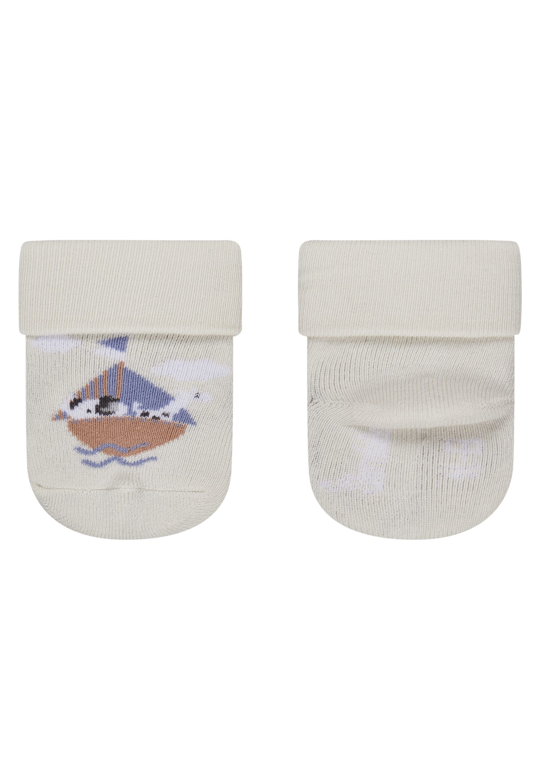 Sterntaler® Basicsocken Baby Socken 3er-Pack Schiff (3-Paar, 3er-Pack) Baby Socken 3er mit Umschlag, Innenfrottee, weich, warm, atmungsaktiv