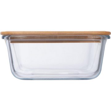 Livepac Office Lunchbox Brotdose / Brotzeitbox aus Borosilikatglas mit Bambusdeckel