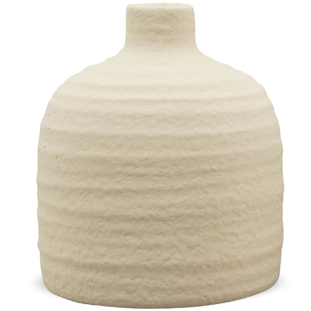 matches21 HOME & HOBBY Dekovase Blumenvase bauchig Flaschenform Ton creme Ø 10,5x12 cm (1 St)