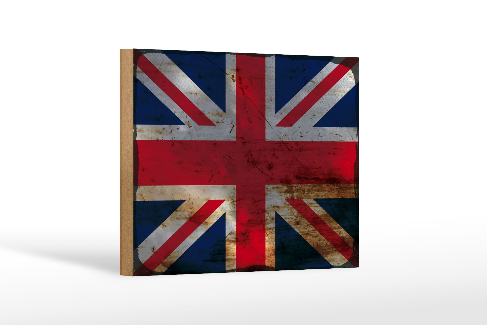 Femer GmbH Holzbild Flagge Union Jack 18x12 cm United Kingdom Rost, Flaggen (1 St), Glatte Holzfaserplatte (MDF), vorn beschichtet