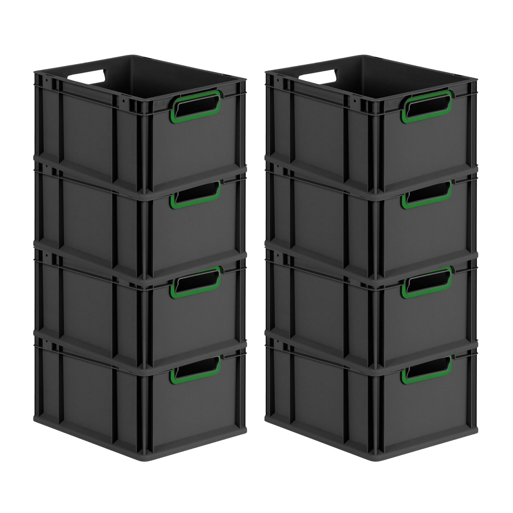 PROREGAL® Stapelbox SparSet Eurobox NextGen Color, Verschiedene Größen, Farben/geschlossen (8 St)