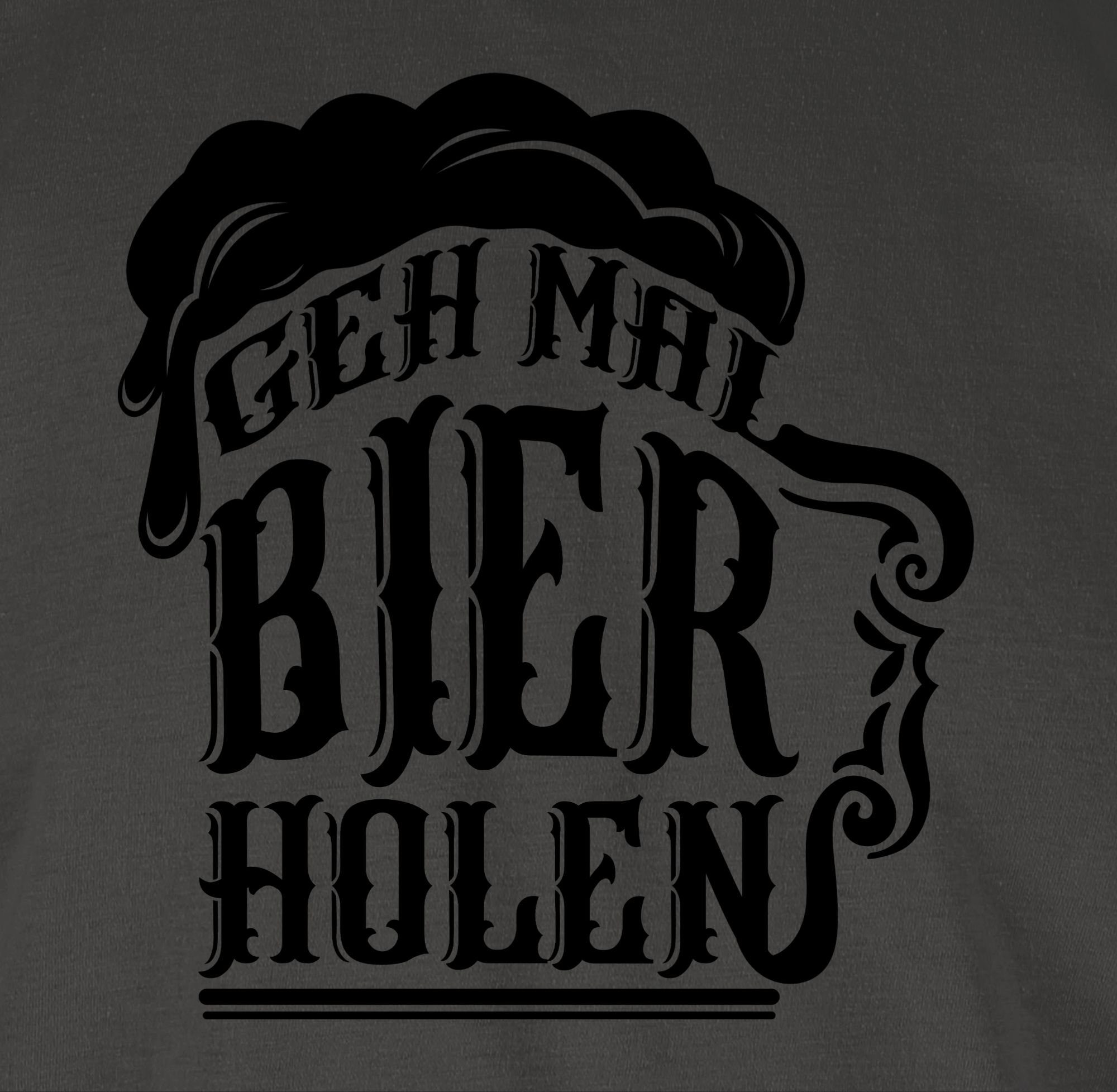 T-Shirt Herren 01 schwarz Party Shirtracer - Alkohol Bier & Dunkelgrau holen Geh mal