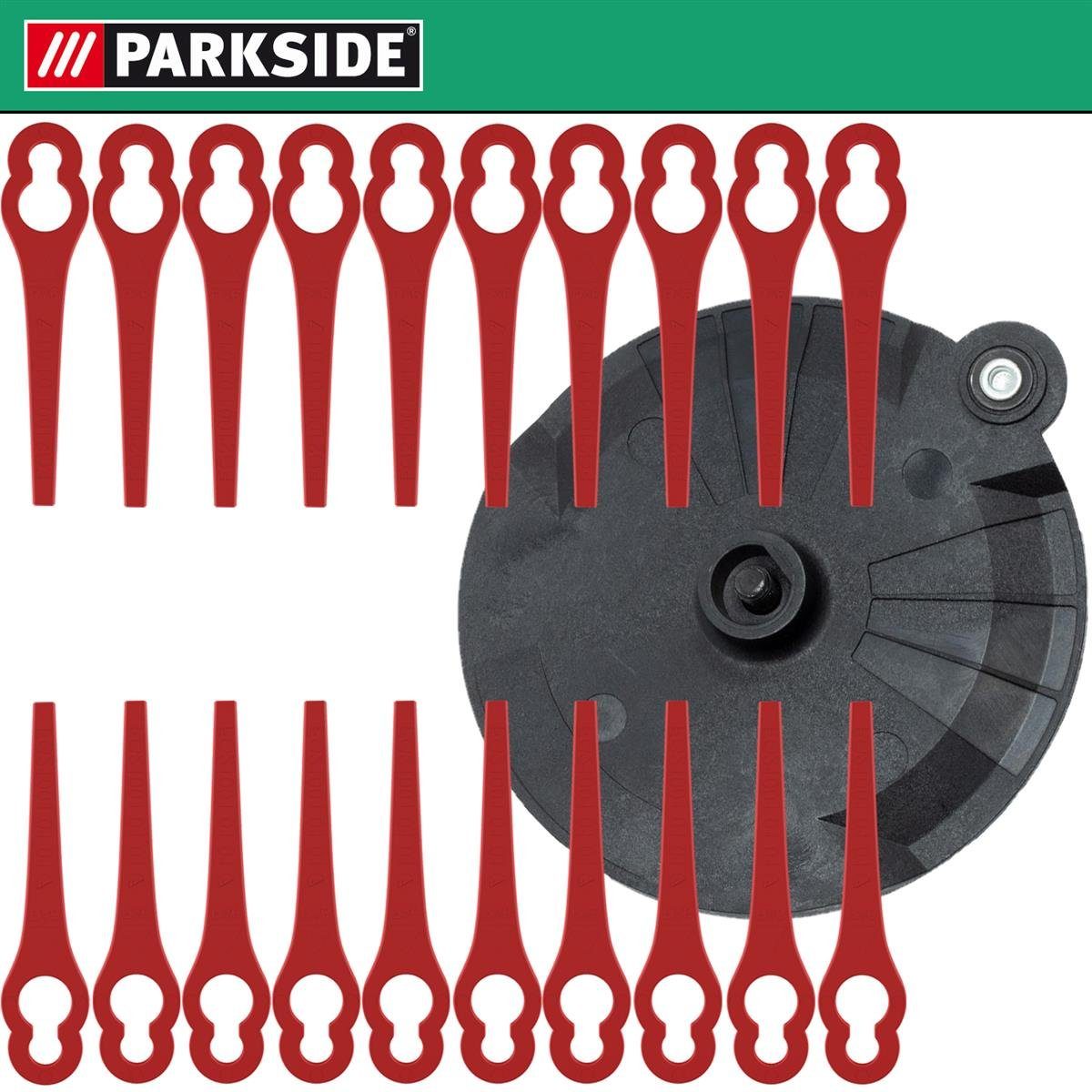 Parkside Motorsensenmesser für Akku Rasentrimmer PRTA 20-Li A1 (Kunststoffmesser (20er Pack) inkl. Schneidscheibe)