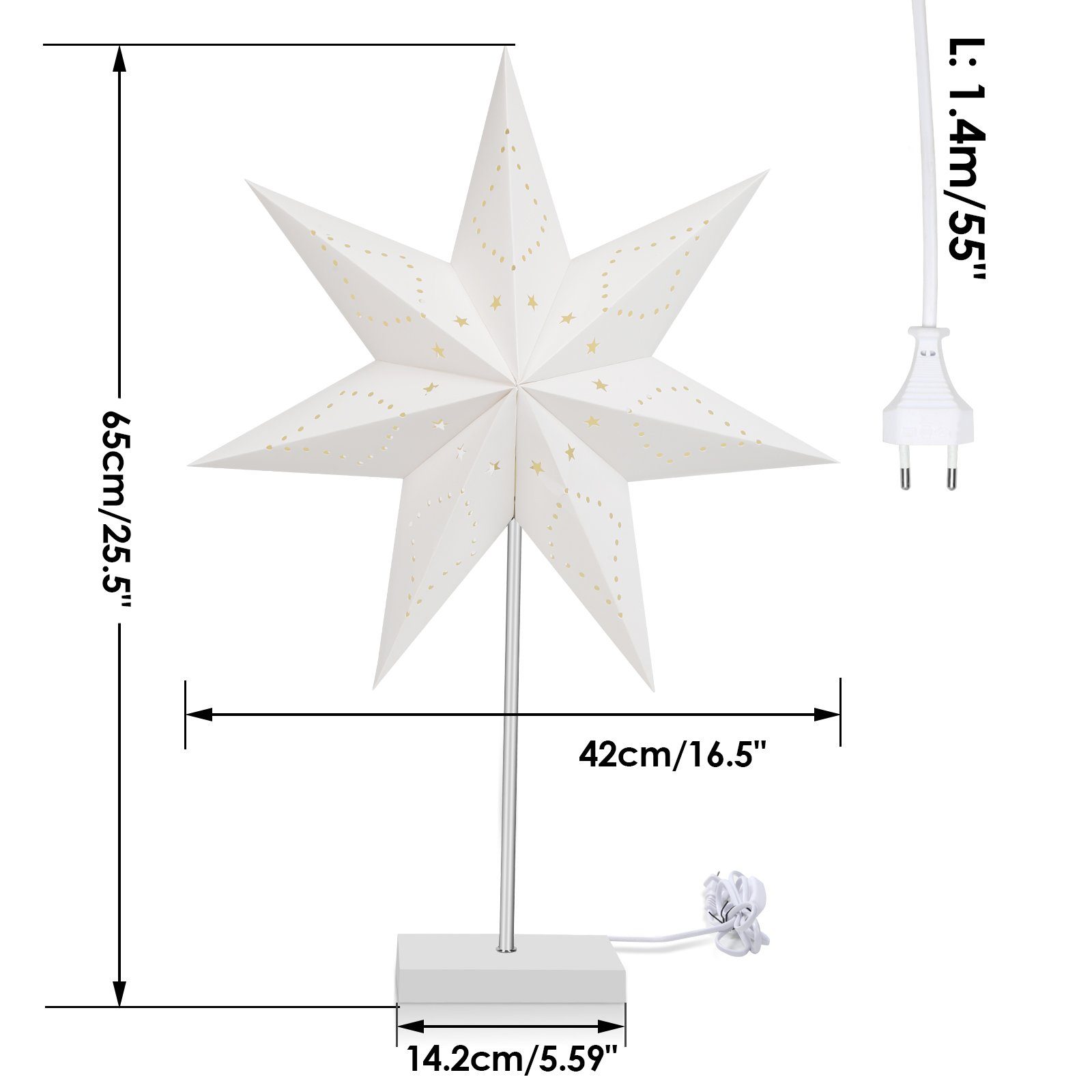 Clanmacy LED Stern LED Weihnachtsstern Tischlampe Papierstern Weihnachtsdek günstig online kaufen