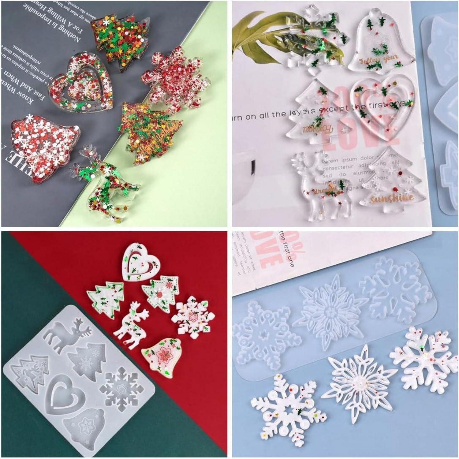 LuxusKollektion Silikonform Silikonform Weihnachten 2 Stück Harz Schneeflocke DIY Backformen – Bild 4 von 5