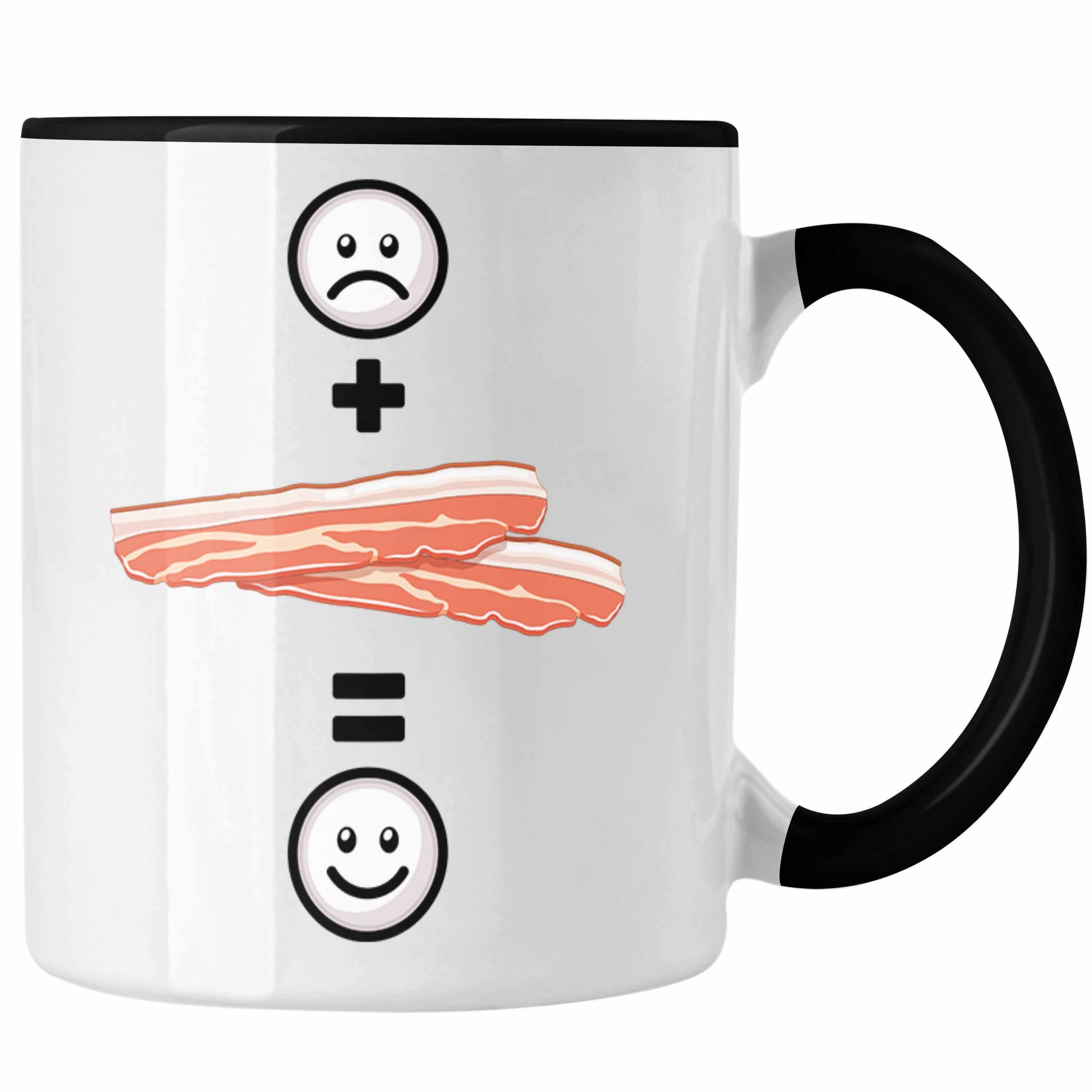 Trendation Tasse Bacon Tasse Geschenk für Bacon-Liebhaber Lustige Geschenkidee :(Bac Schwarz