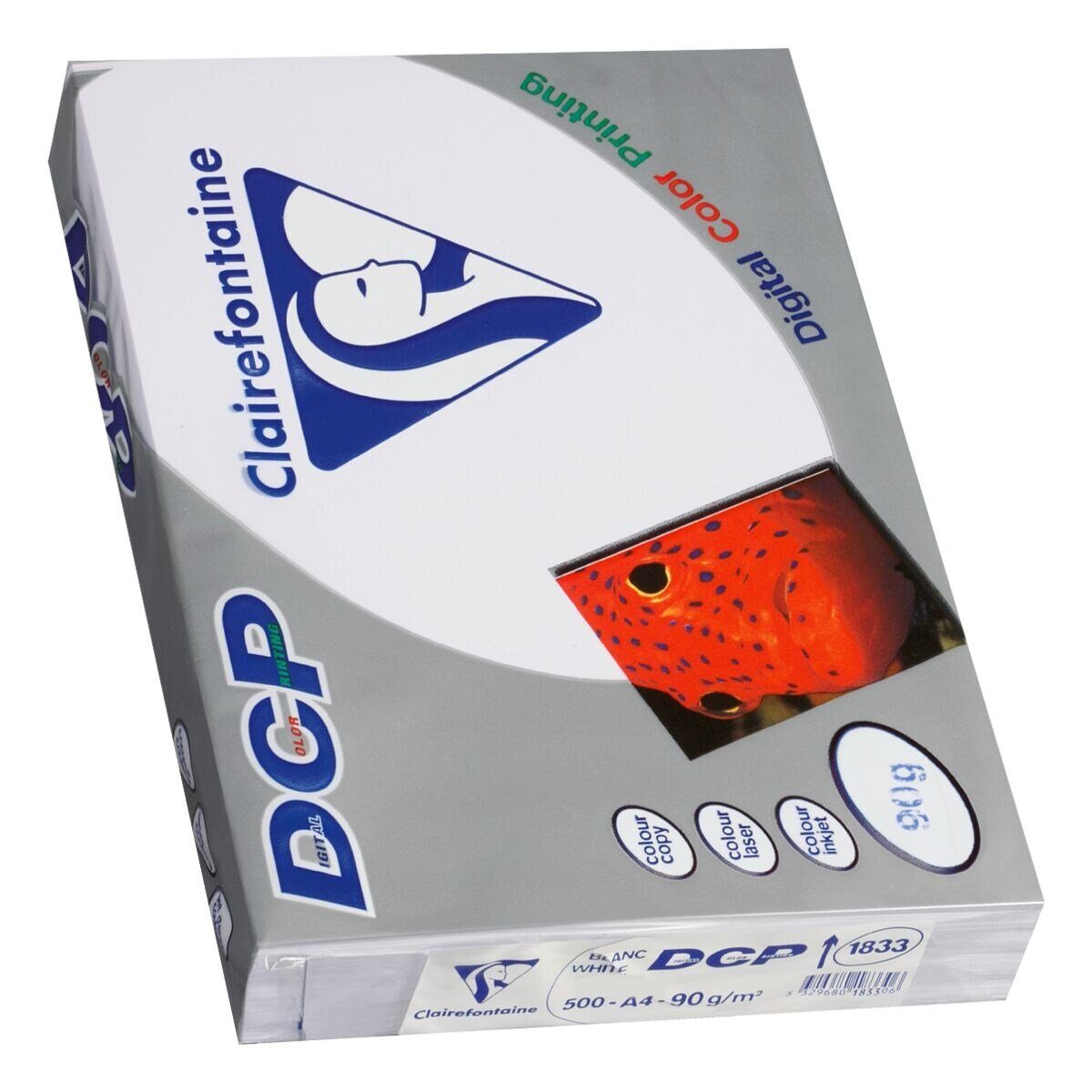 CLAIREFONTAINE Farblaser-Druckerpapier DCP, Format DIN A4, 90 g/m², 172 CIE, 500 Blatt